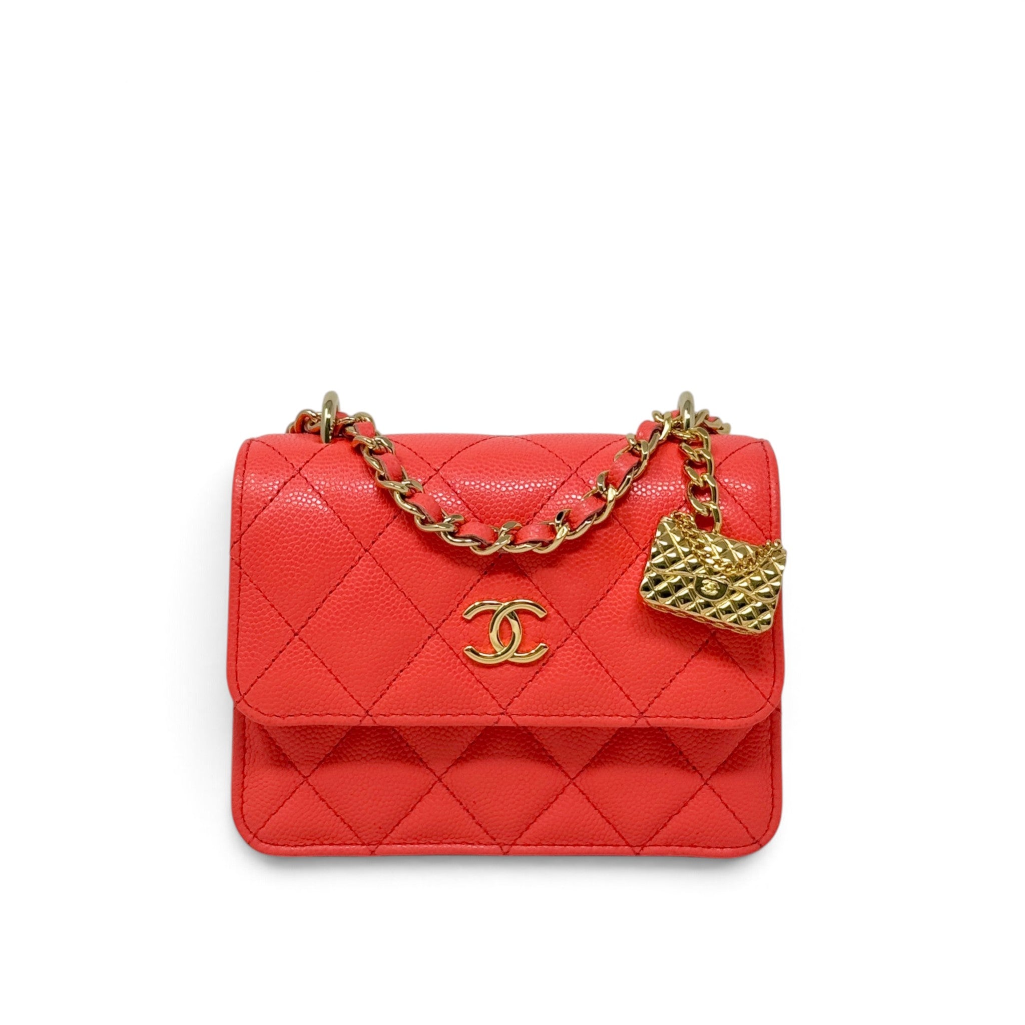 Chanel Red Mini Charm Flap