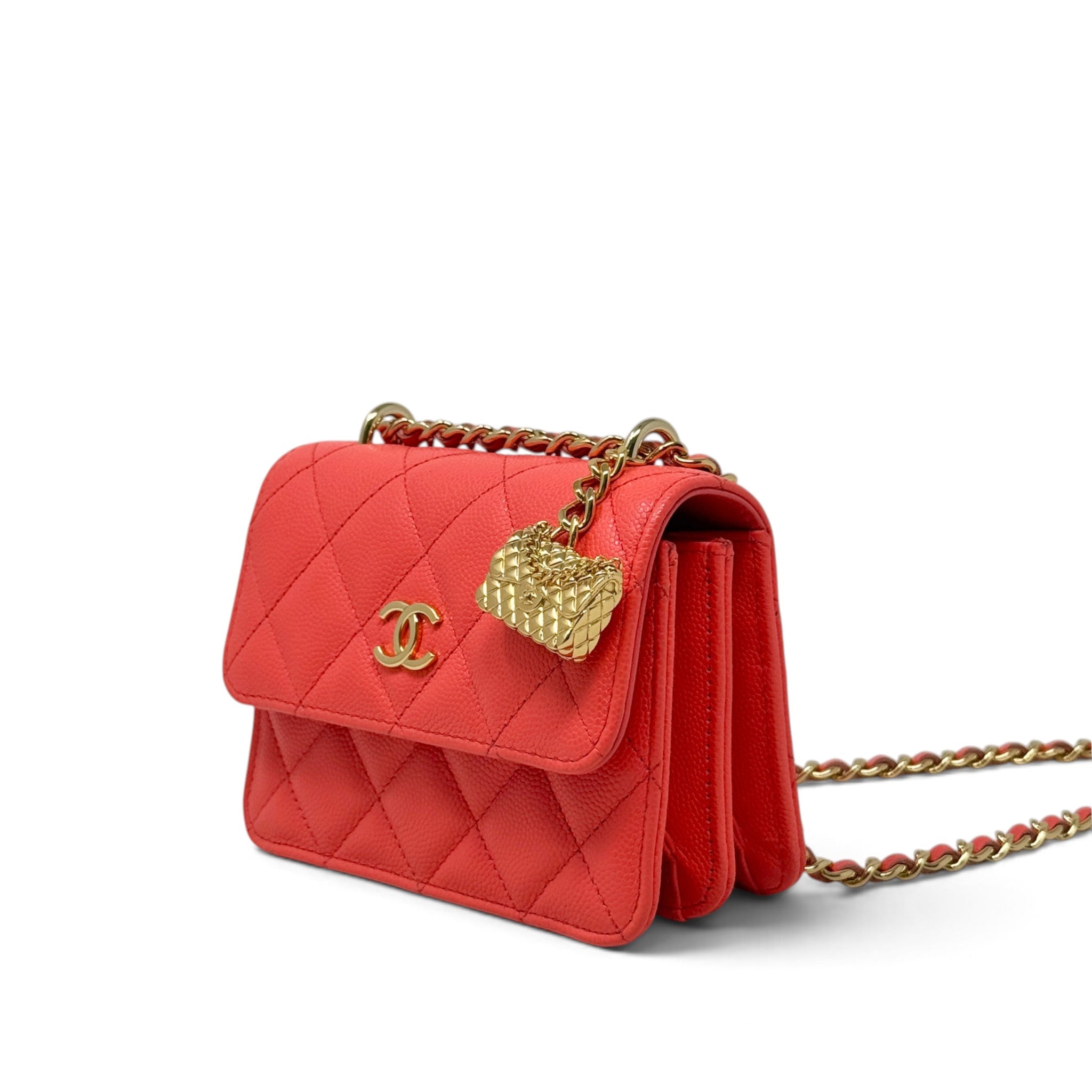 Chanel Red Mini Charm Flap