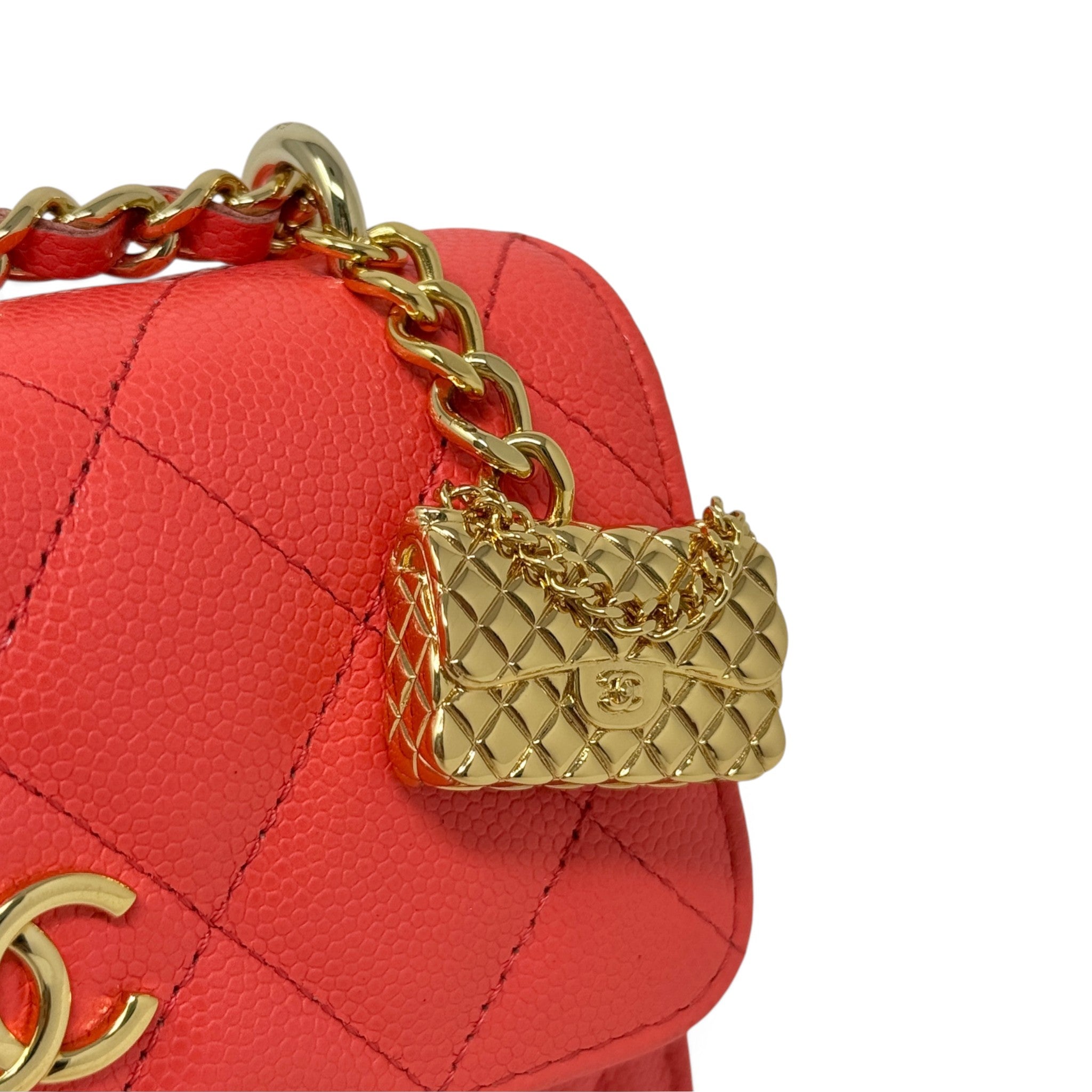 Chanel Red Mini Charm Flap