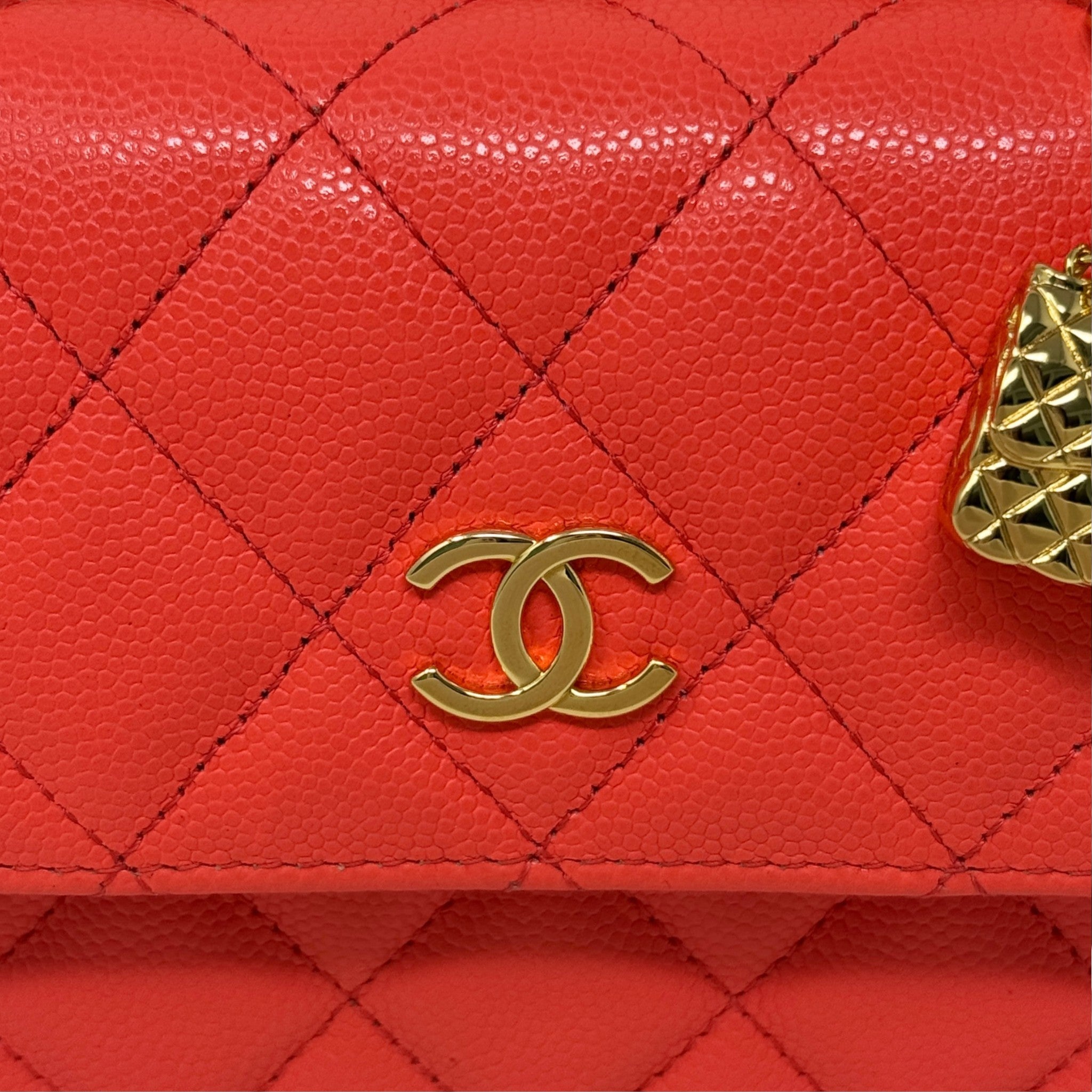 Chanel Red Mini Charm Flap