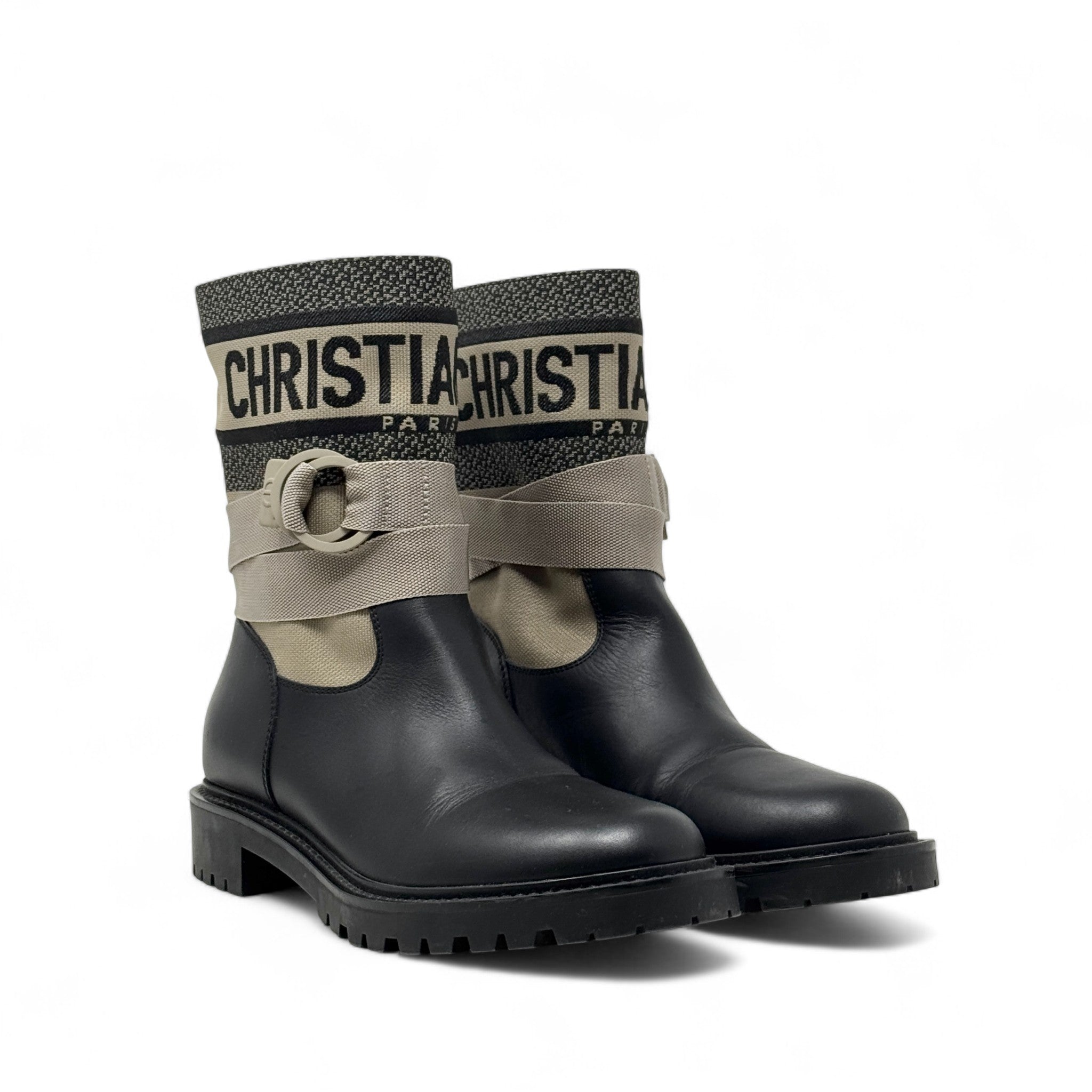 Dior Black D-Major Ankle Boots 38.5