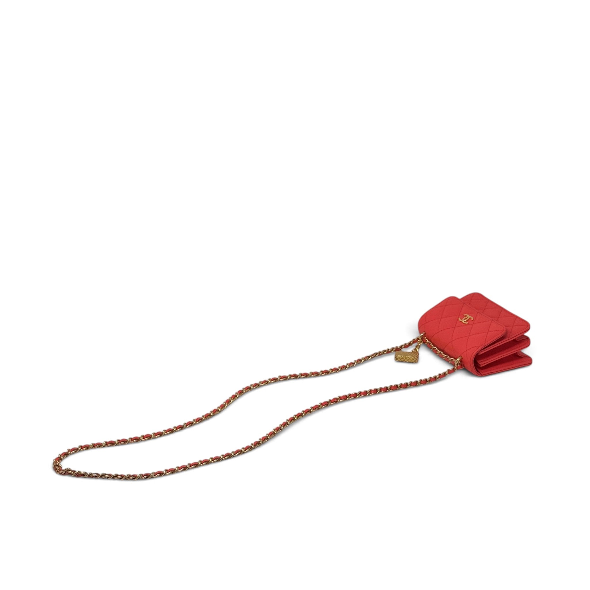 Chanel Red Mini Charm Flap