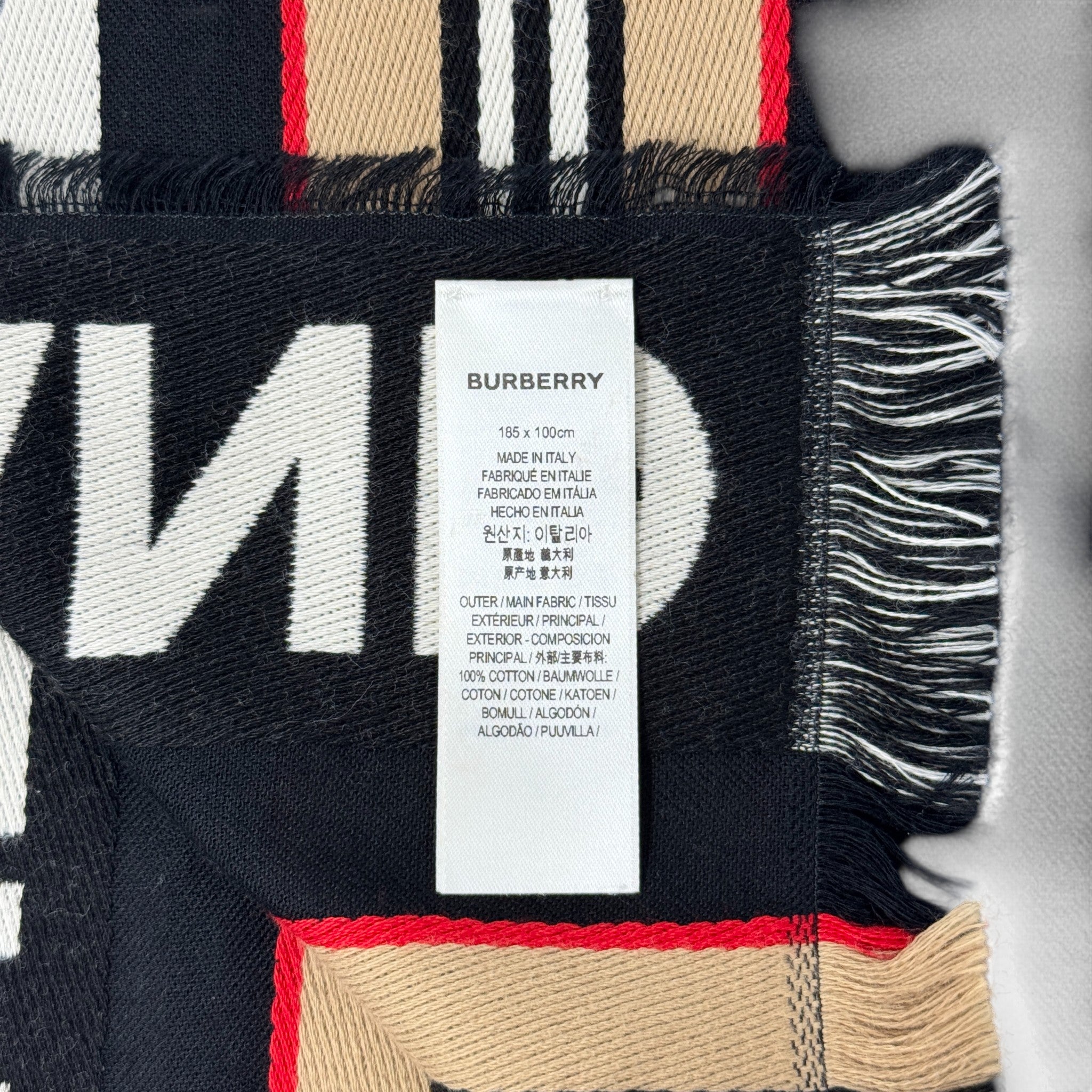 Burberry London Cotton Striped Scarf