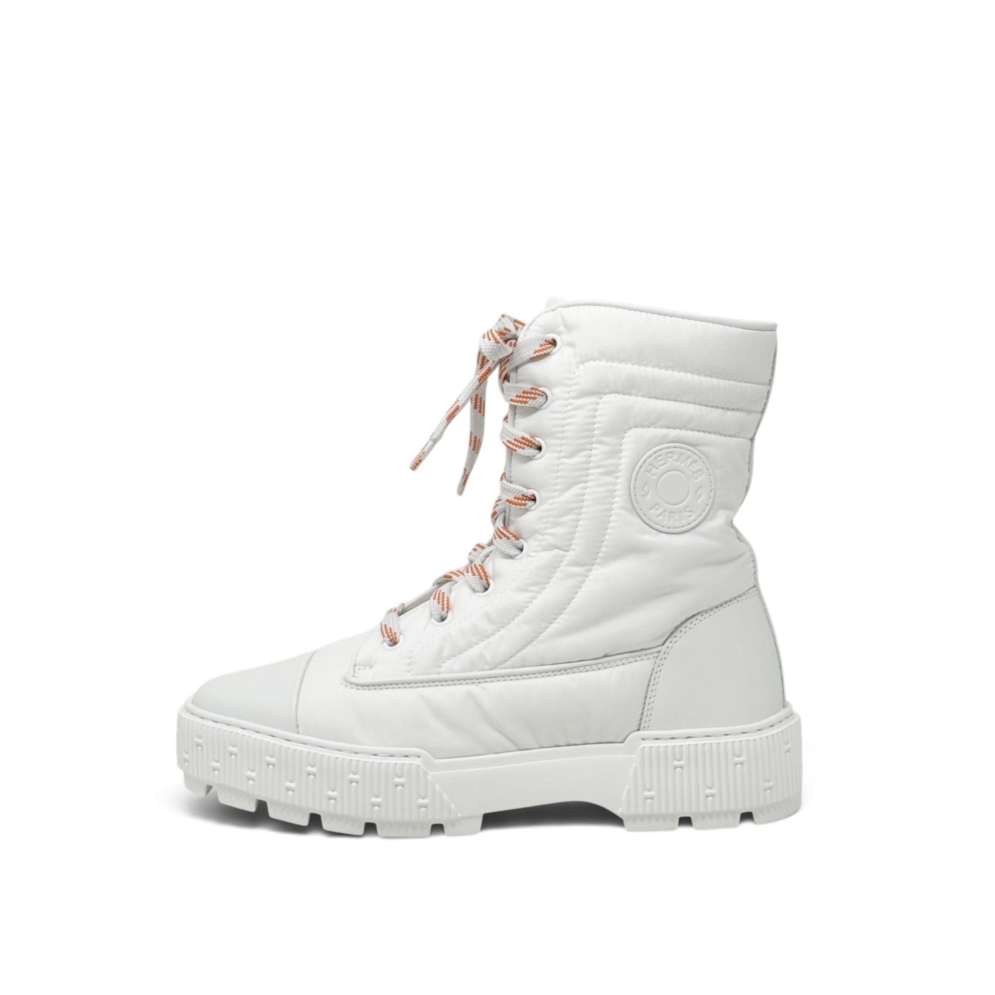 Hermes Blanc Parachute Ankle Boots 39