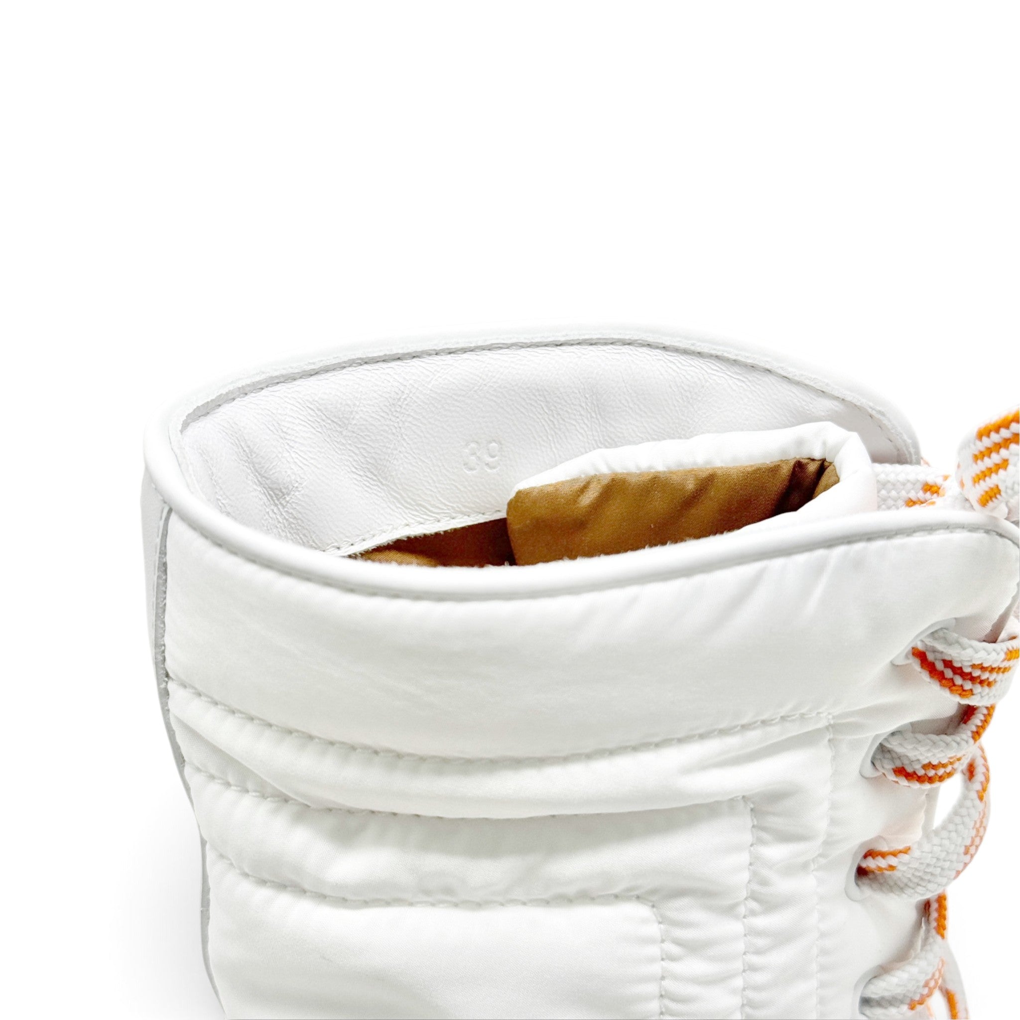 Hermes Blanc Parachute Ankle Boots 39
