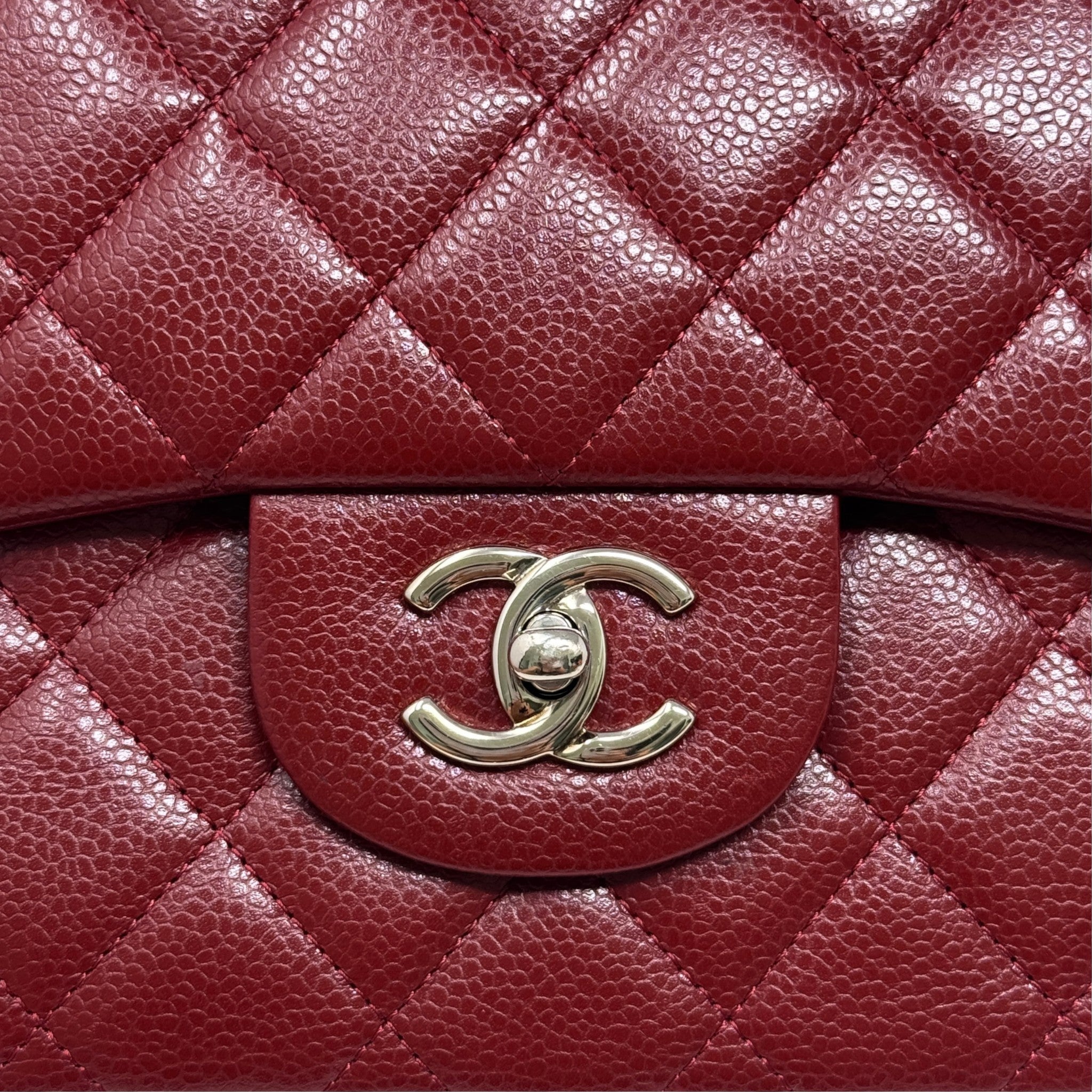 Chanel Red Caviar Jumbo Classic Flap