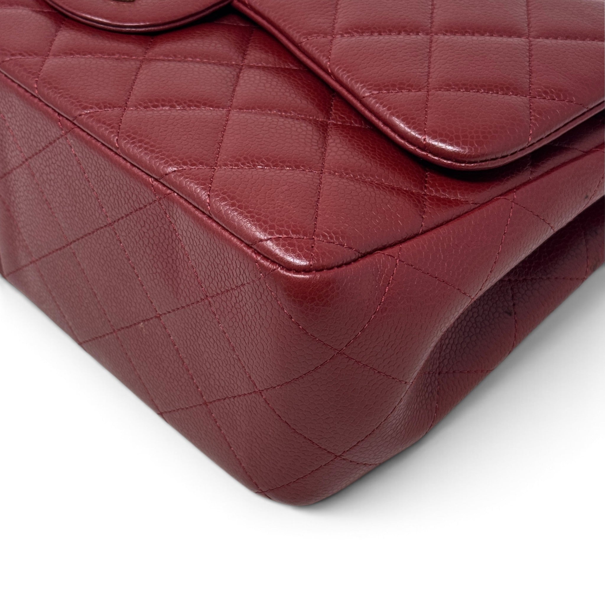 Chanel Red Caviar Jumbo Classic Flap