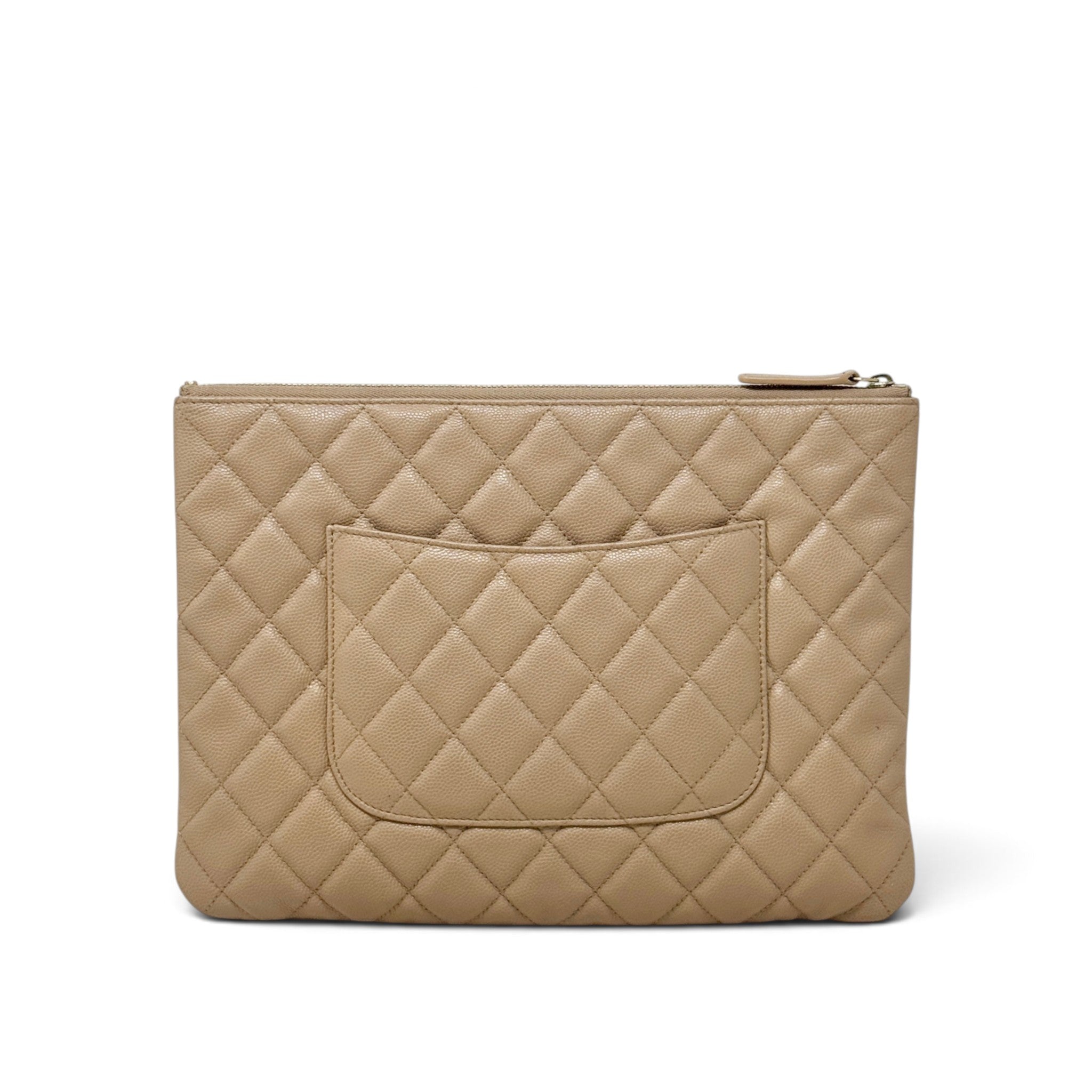Chanel Beige Small O-case Pouch