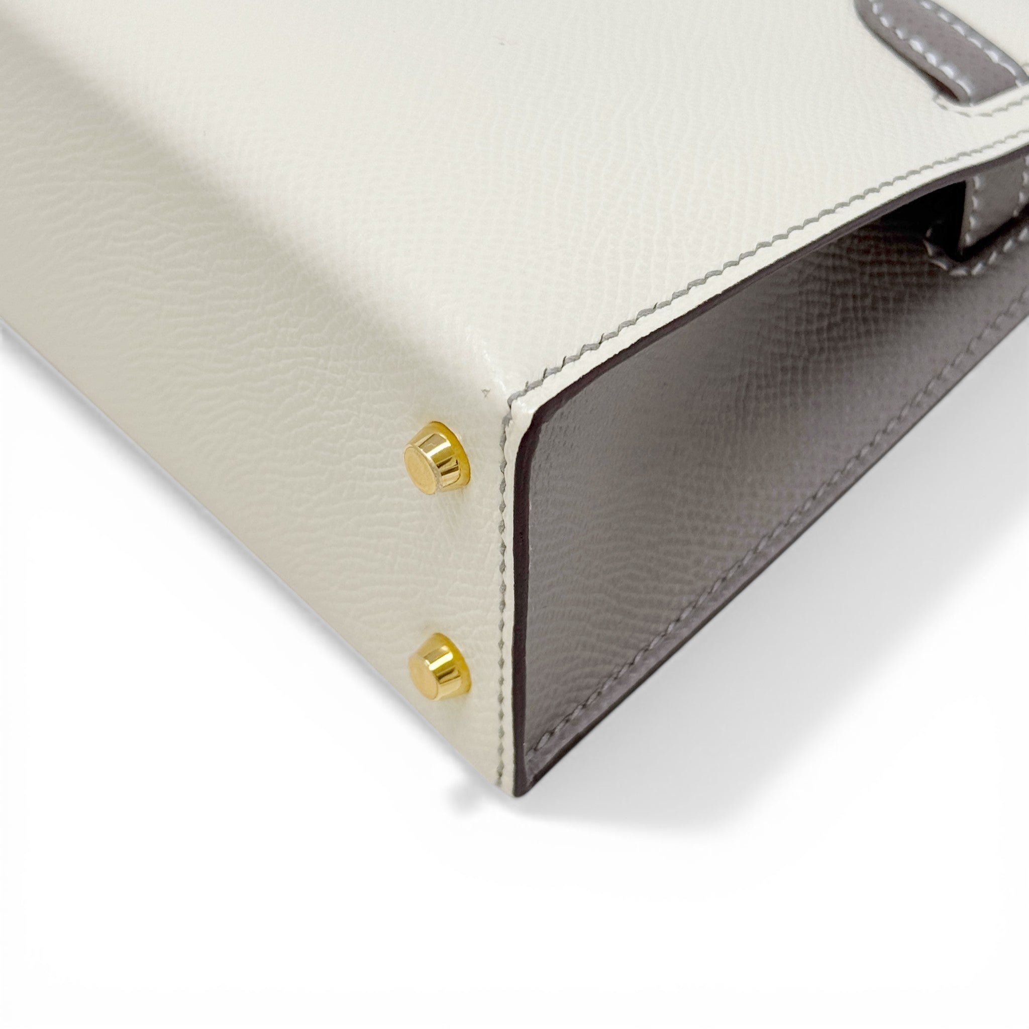 Hermes Nata/Gris Ashphlat Epsom Mini Kelly