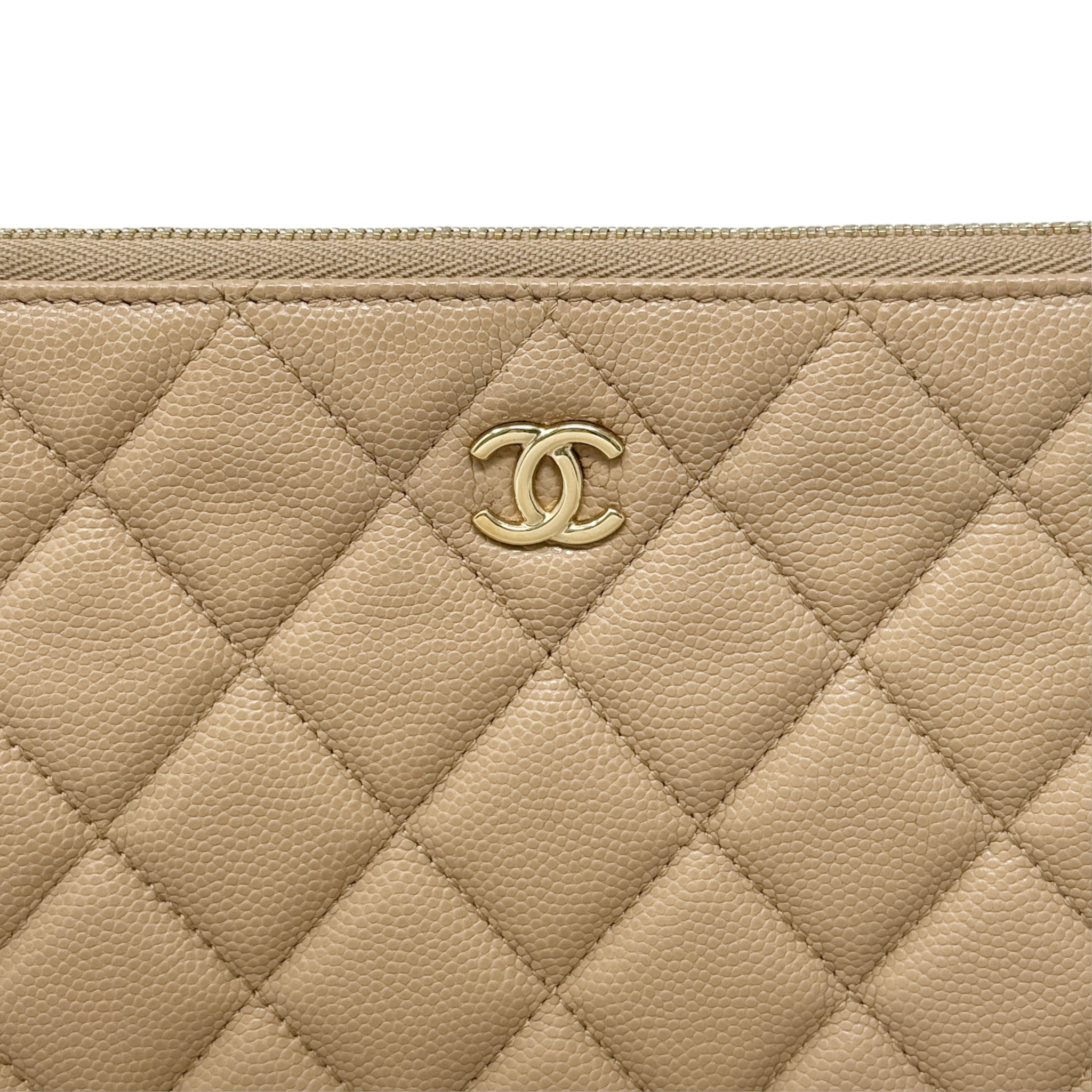 Chanel Beige Small O-case Pouch