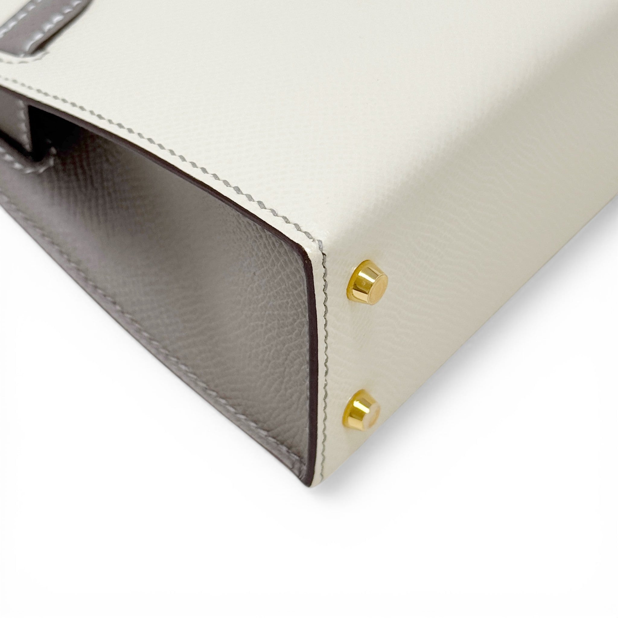 Hermes Nata/Gris Ashphlat Epsom Mini Kelly