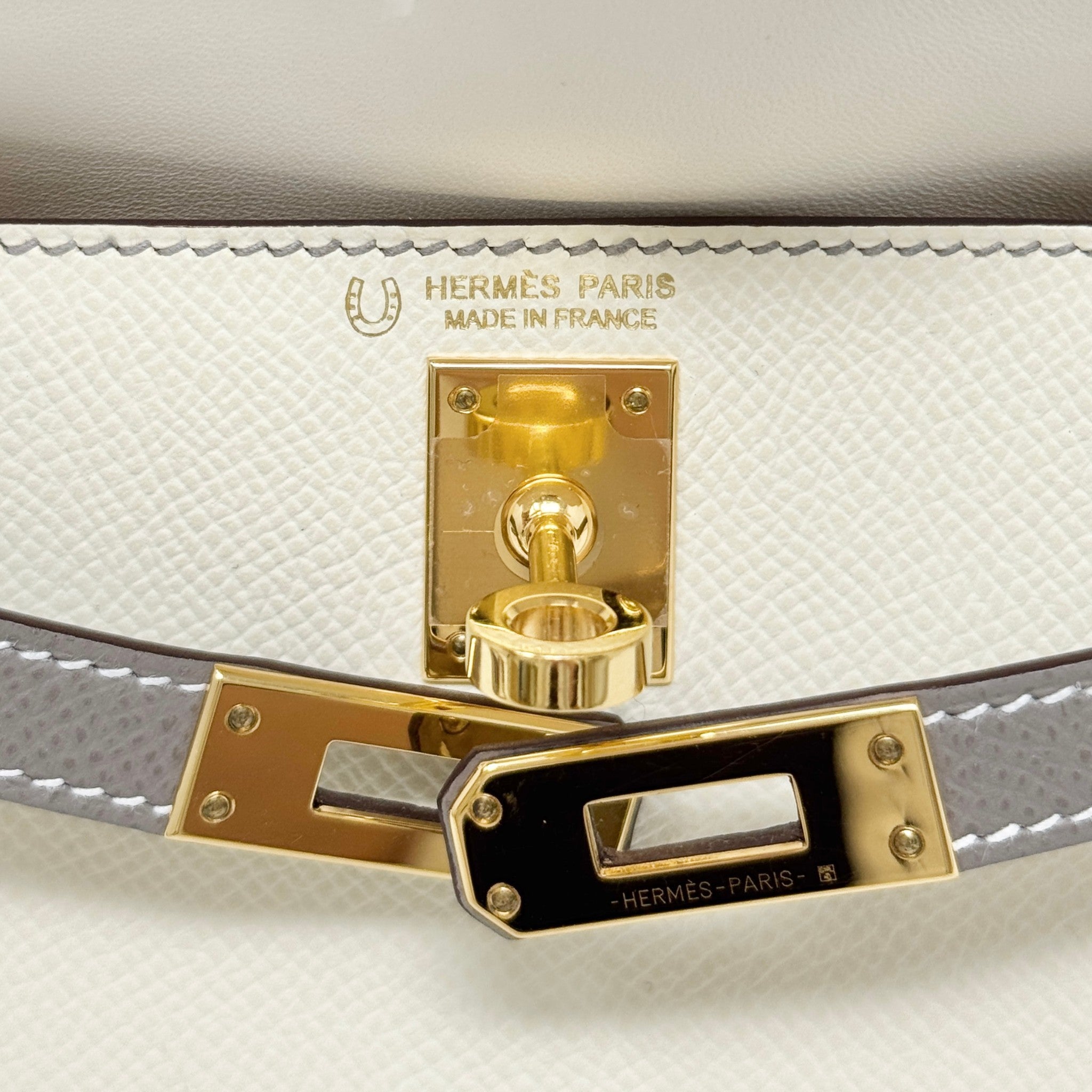 Hermes Nata/Gris Ashphlat Epsom Mini Kelly