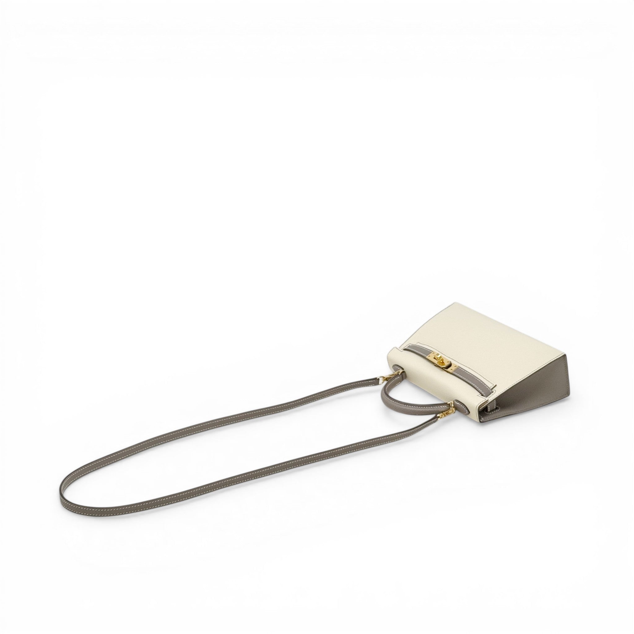 Hermes Nata/Gris Ashphlat Epsom Mini Kelly