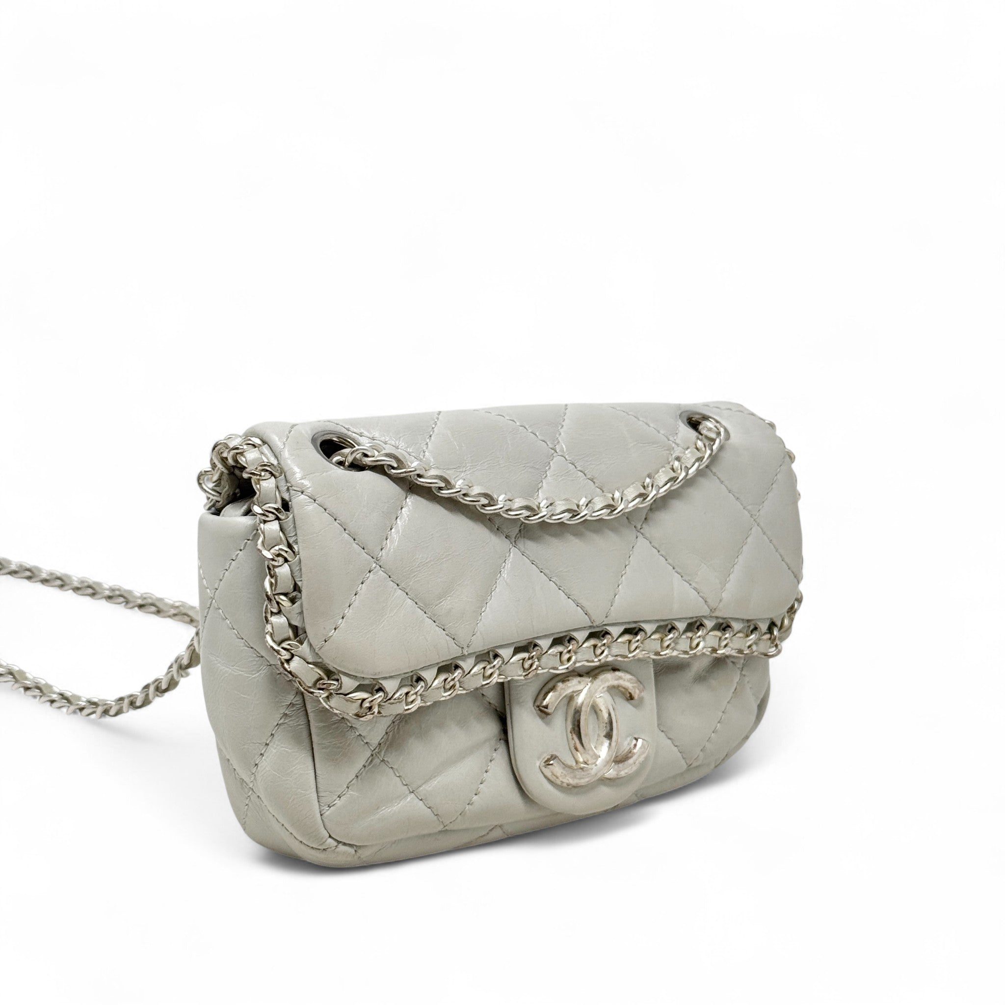 Chanel Grey Mini Chain Me Flap
