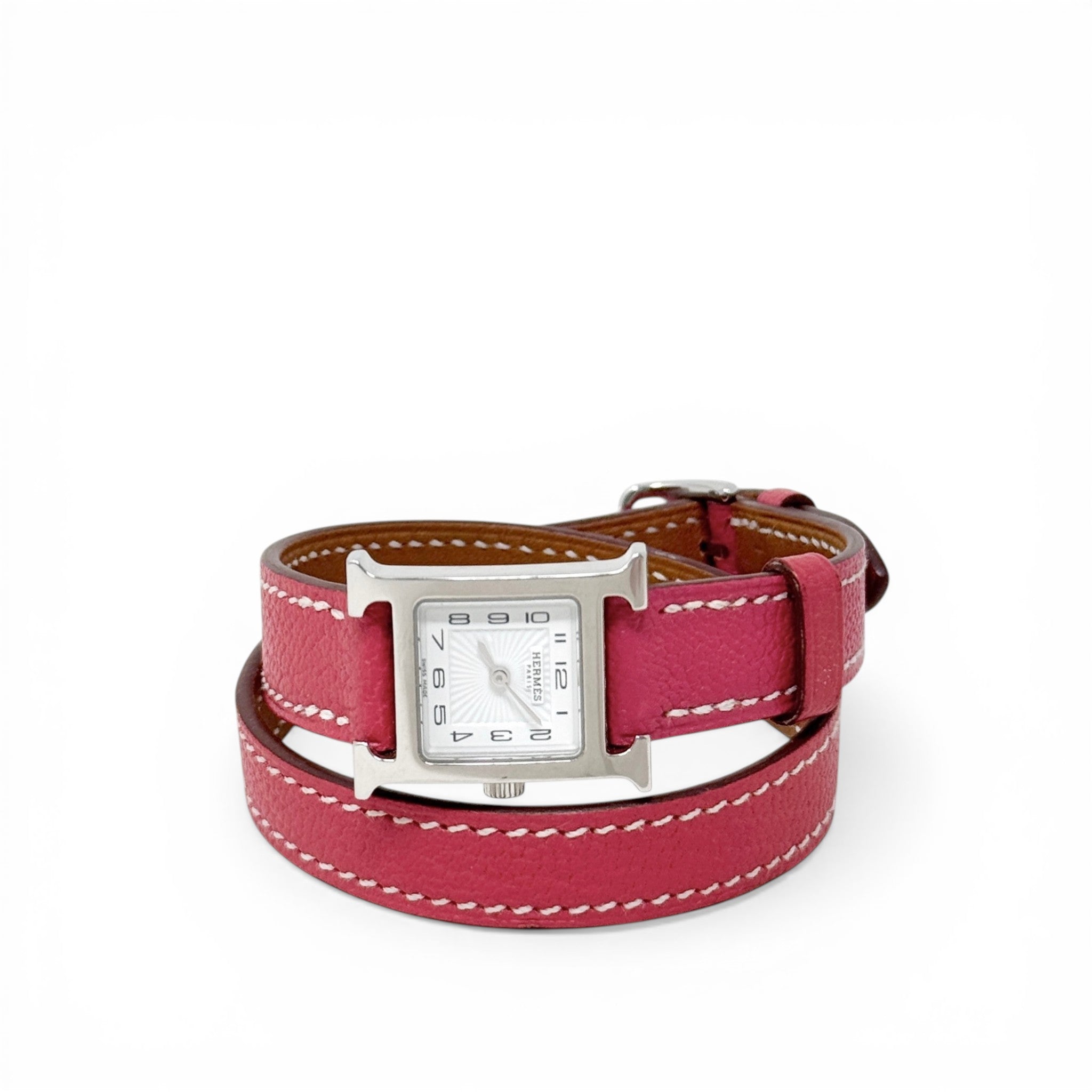Hermes Rouge Casaque Heure H Watch Mini