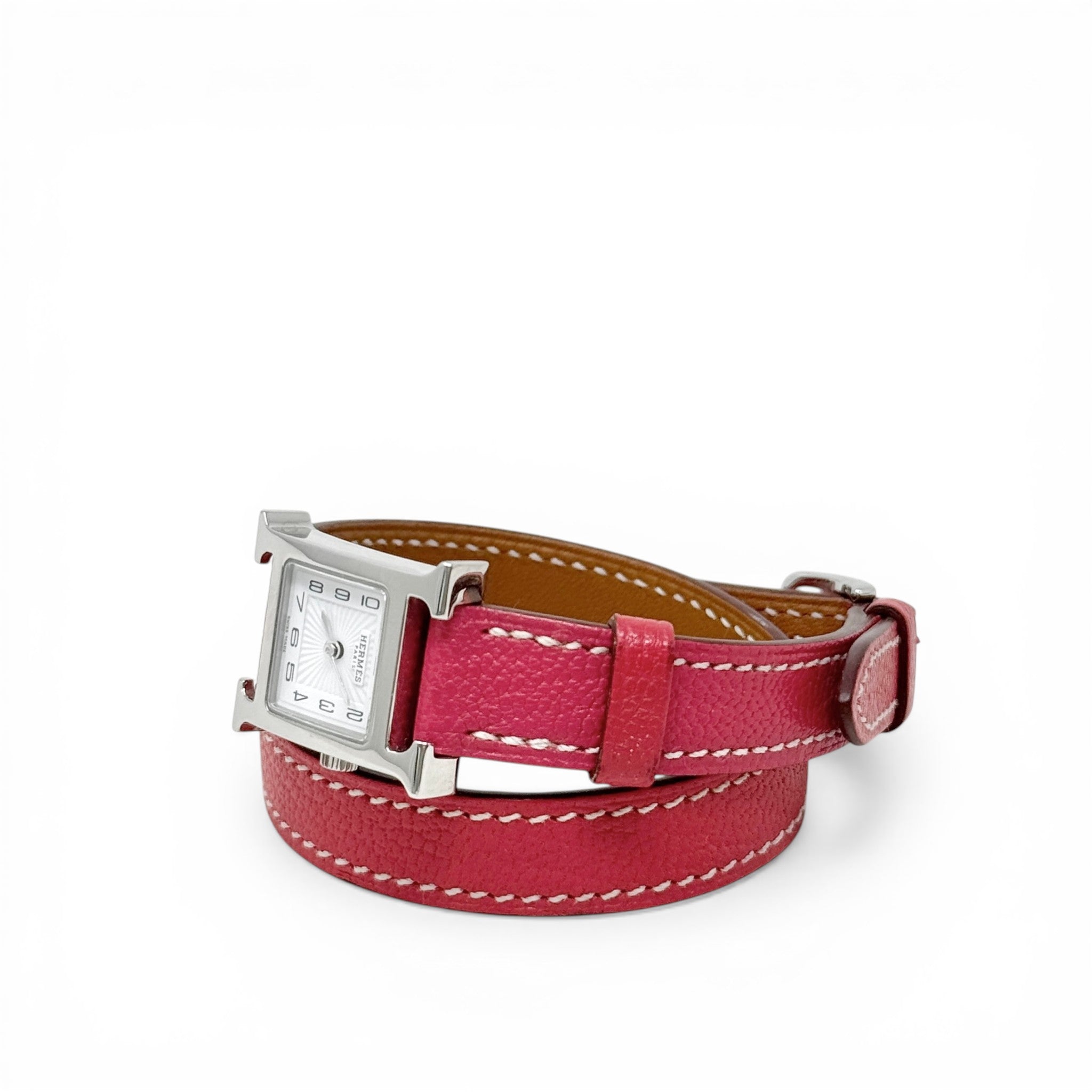 Hermes Rouge Casaque Heure H Watch Mini