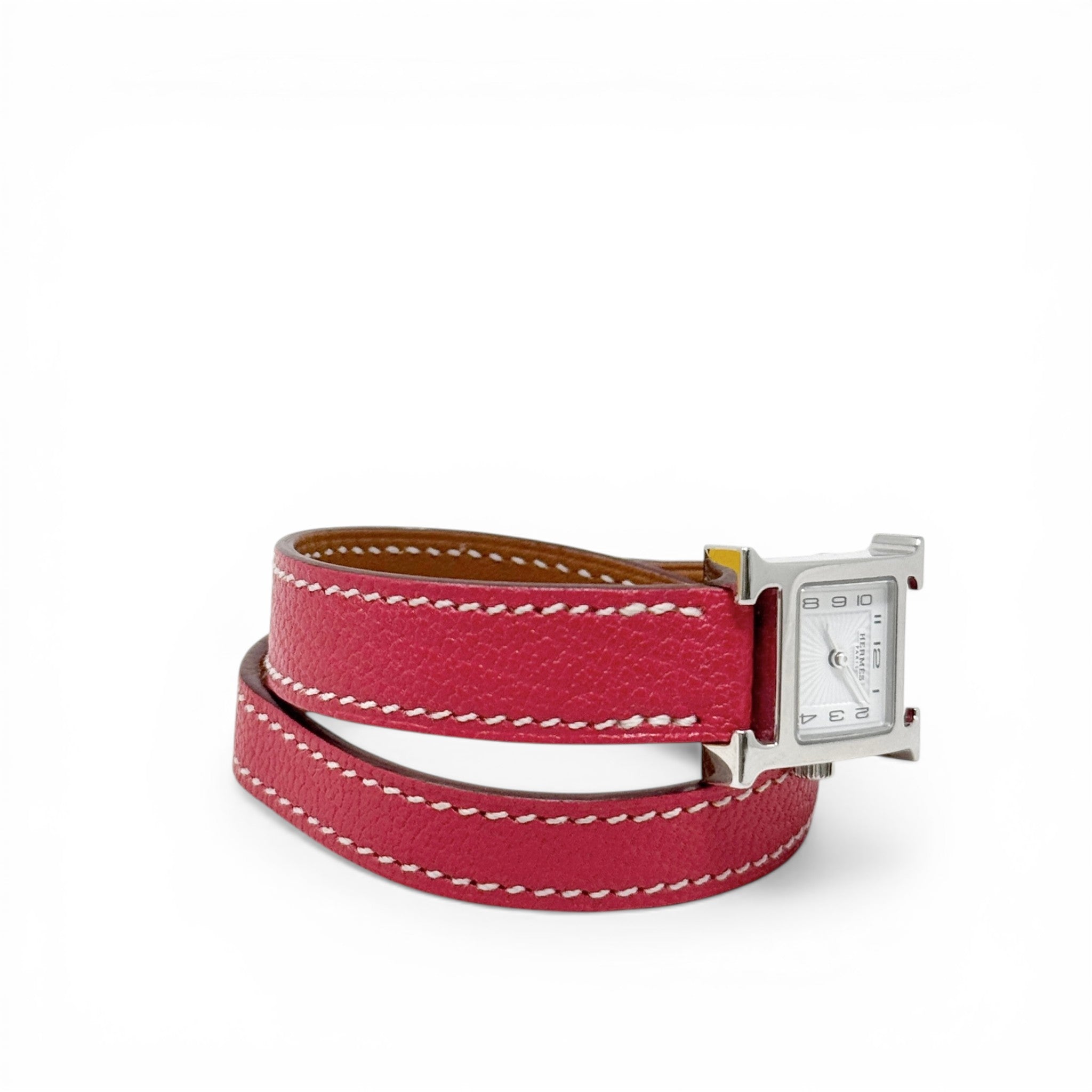 Hermes Rouge Casaque Heure H Watch Mini