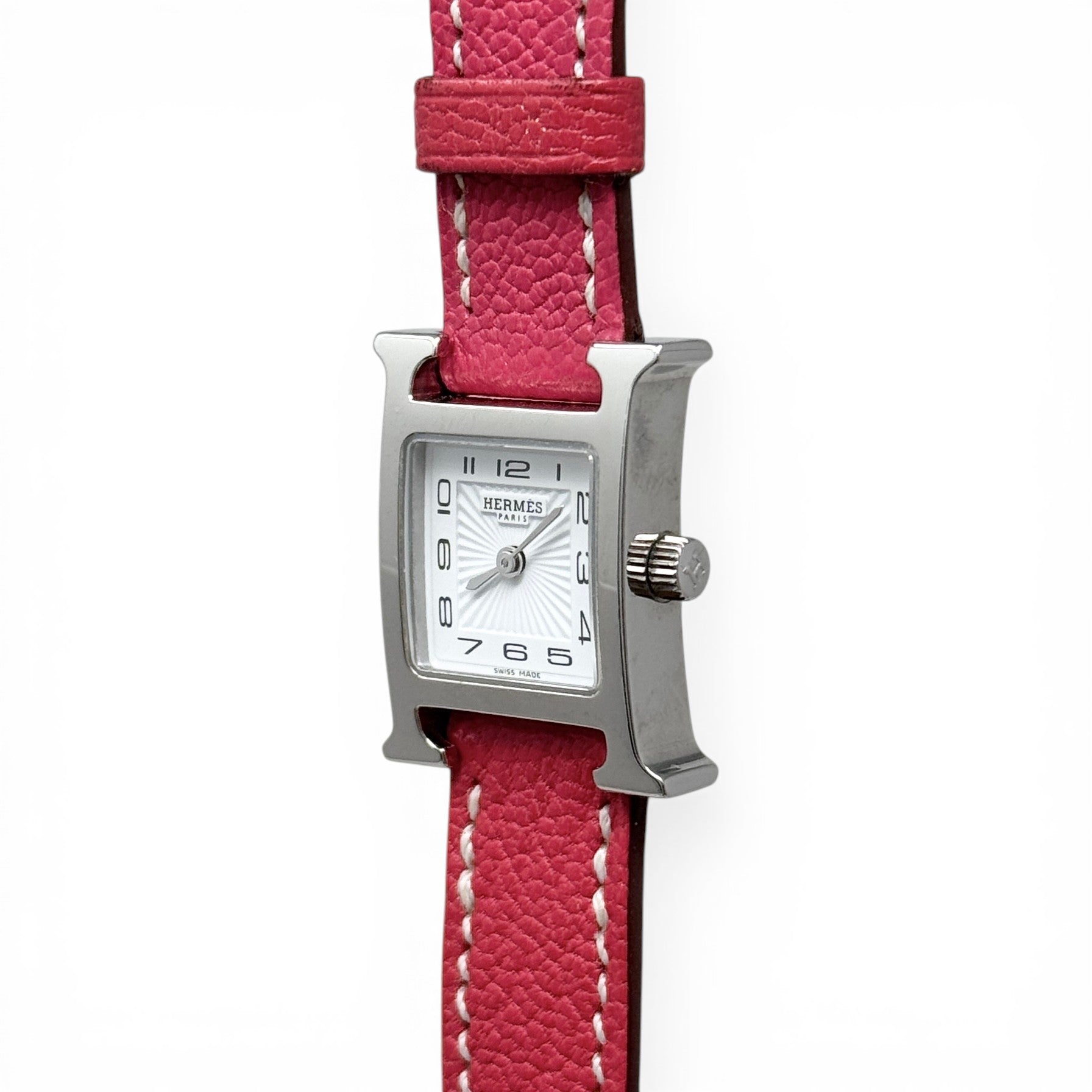 Hermes Rouge Casaque Heure H Watch Mini