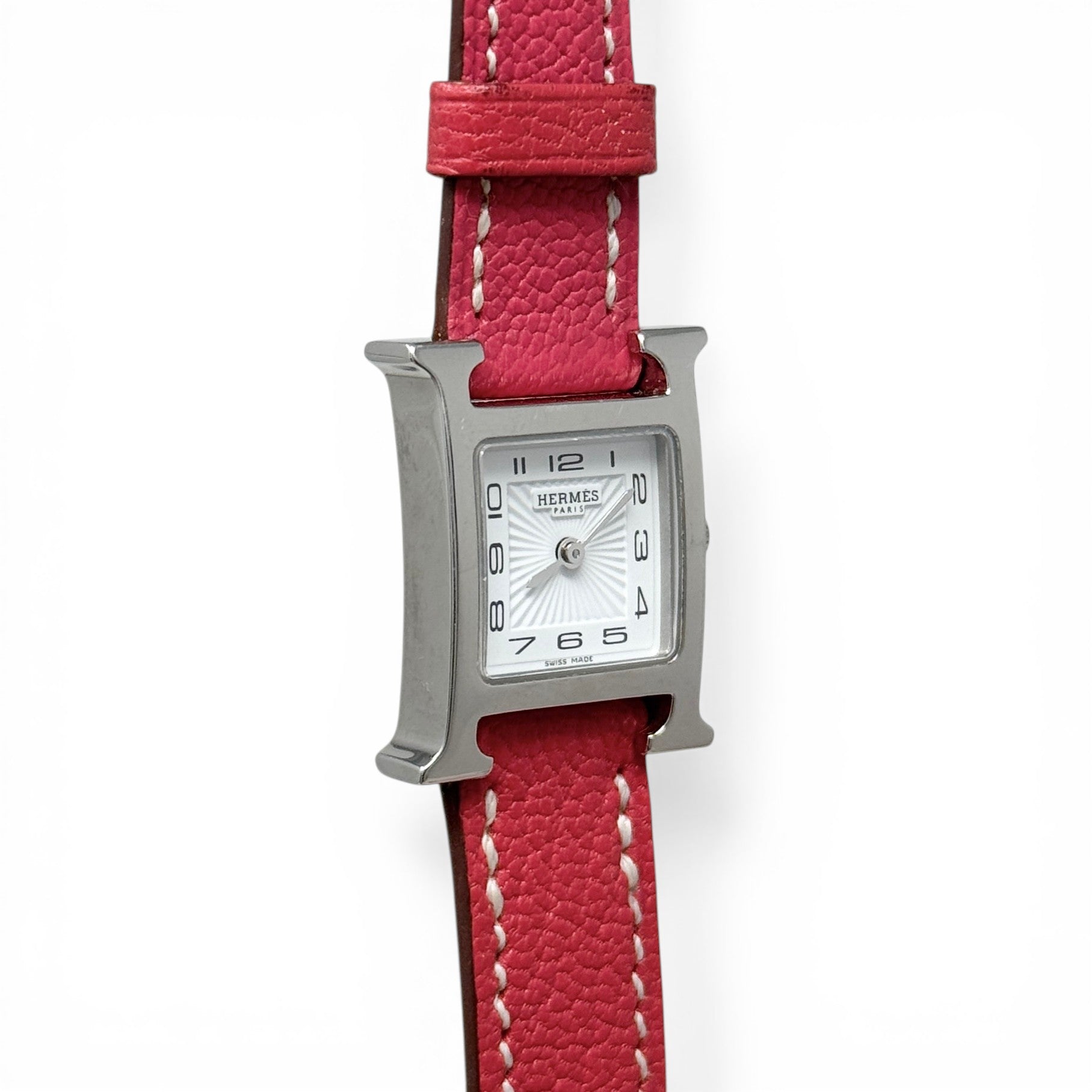 Hermes Rouge Casaque Heure H Watch Mini