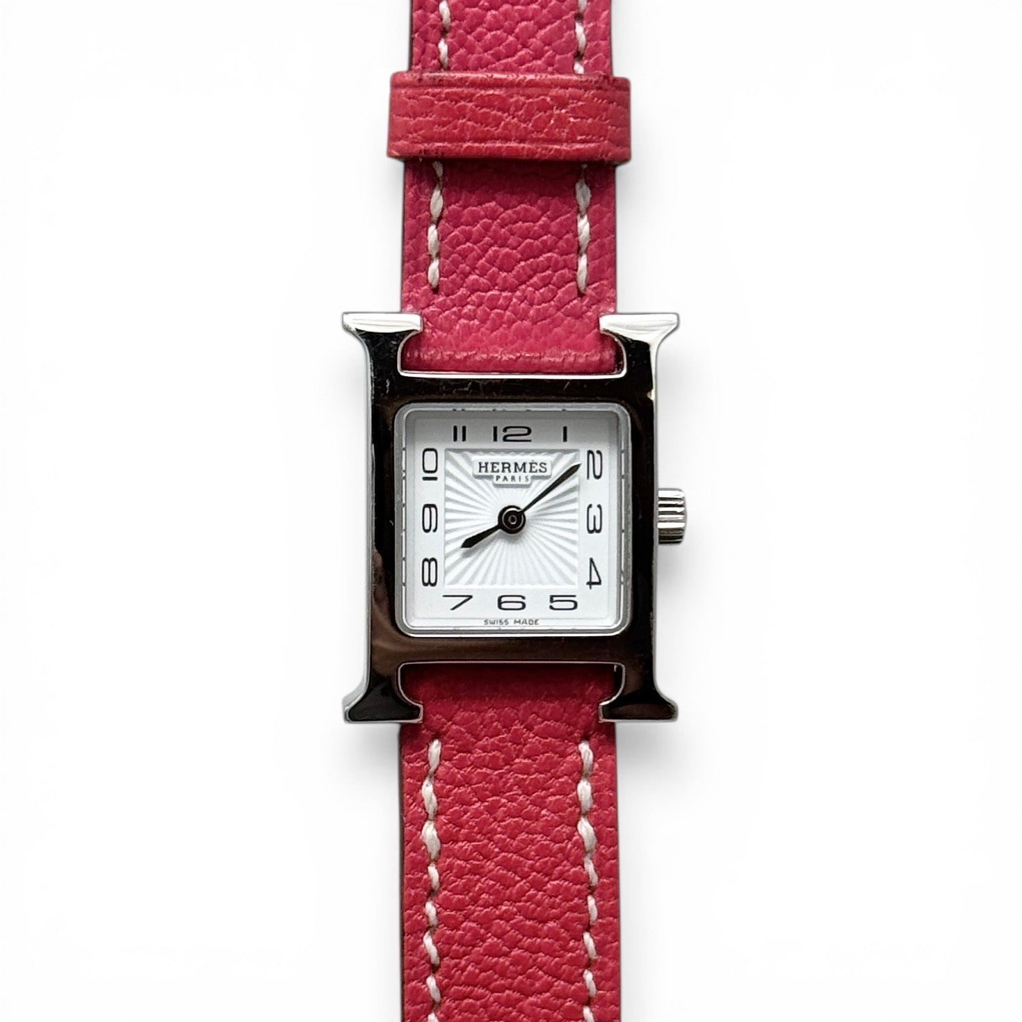 Hermes Rouge Casaque Heure H Watch Mini