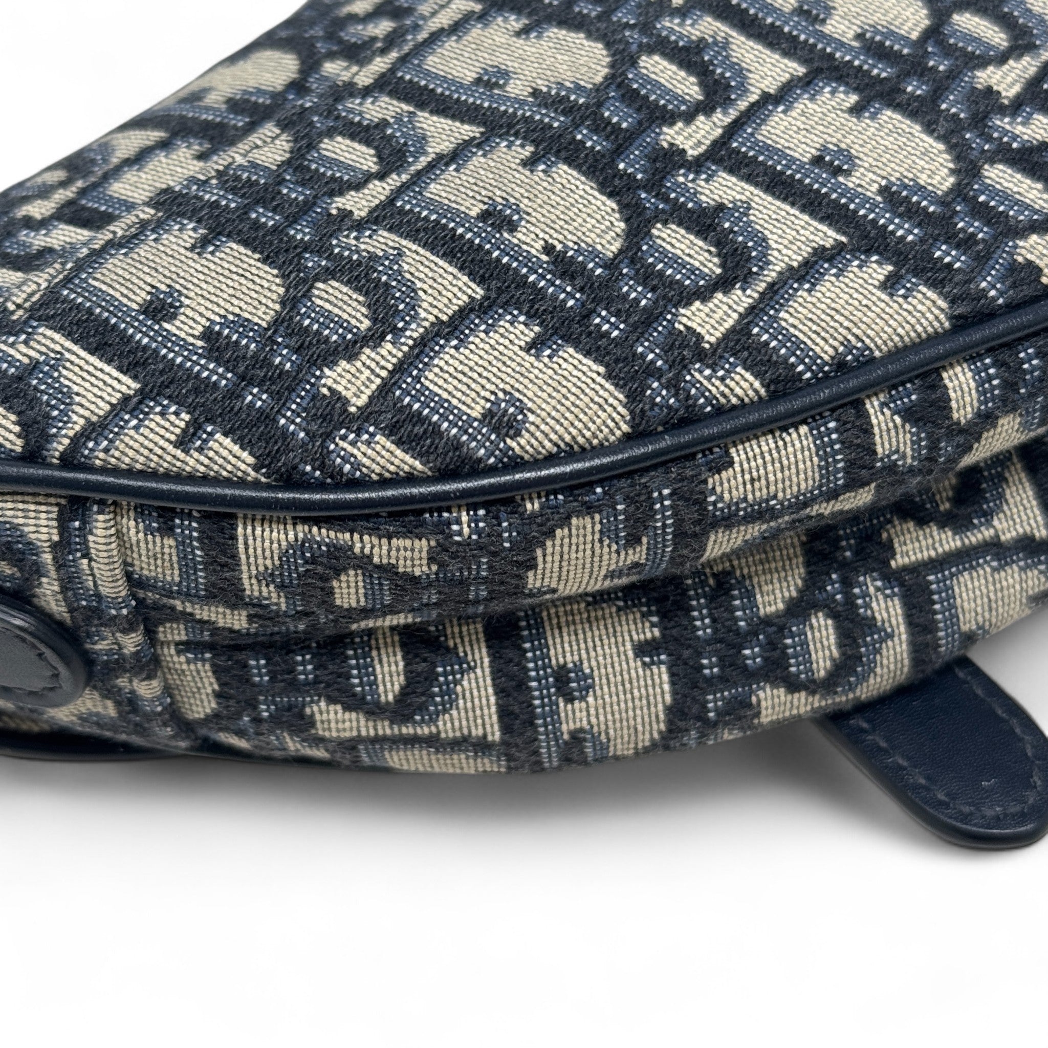 Dior Blue Oblique Mini Saddle Bag With Strap