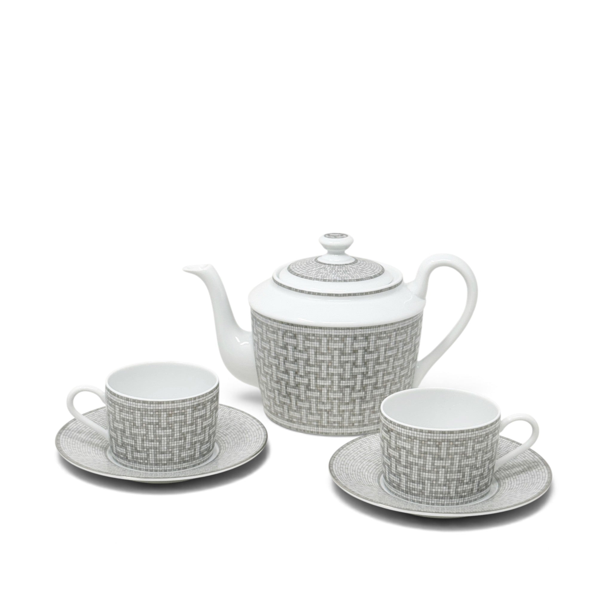Hermes Mosaique au 24 Platinum Tea Set