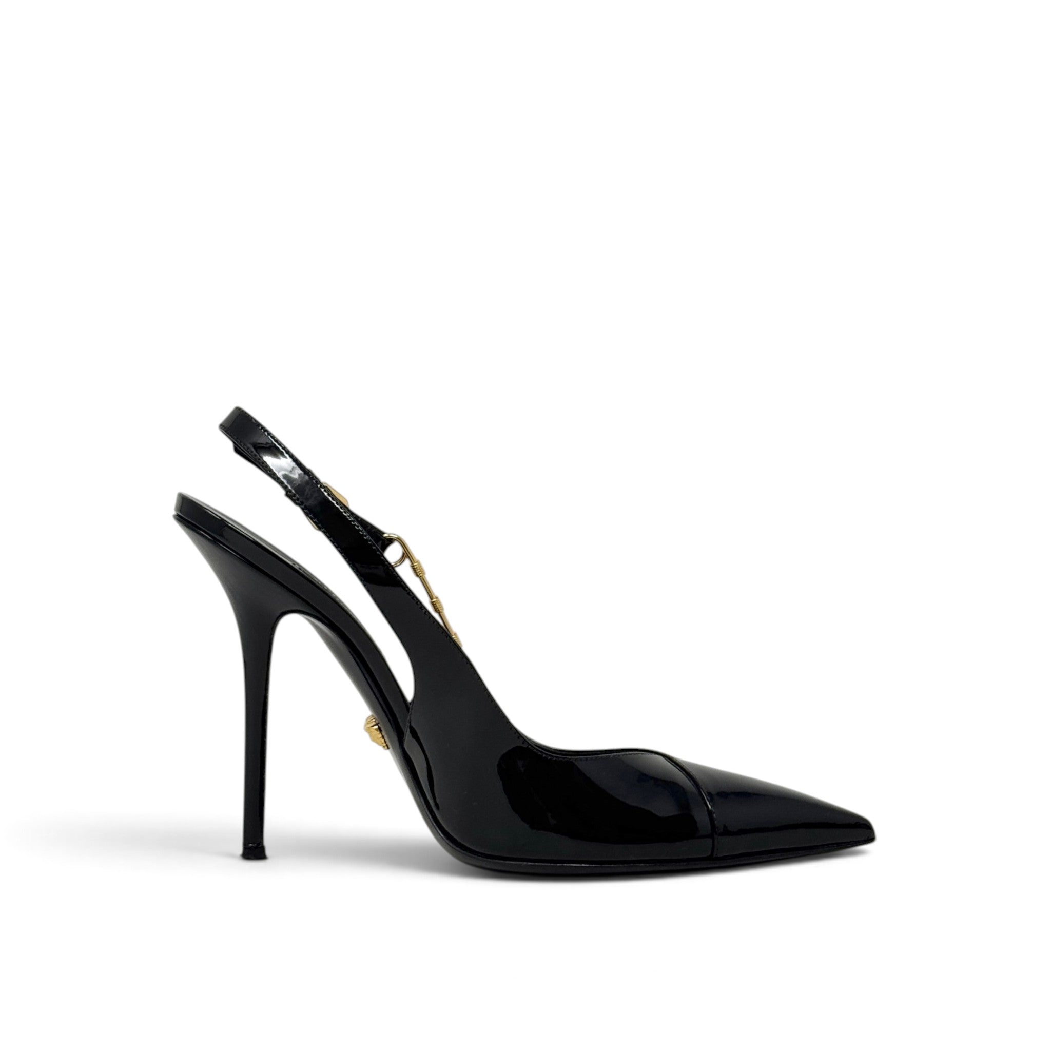 Versace Black Safety Pin Pumps 39