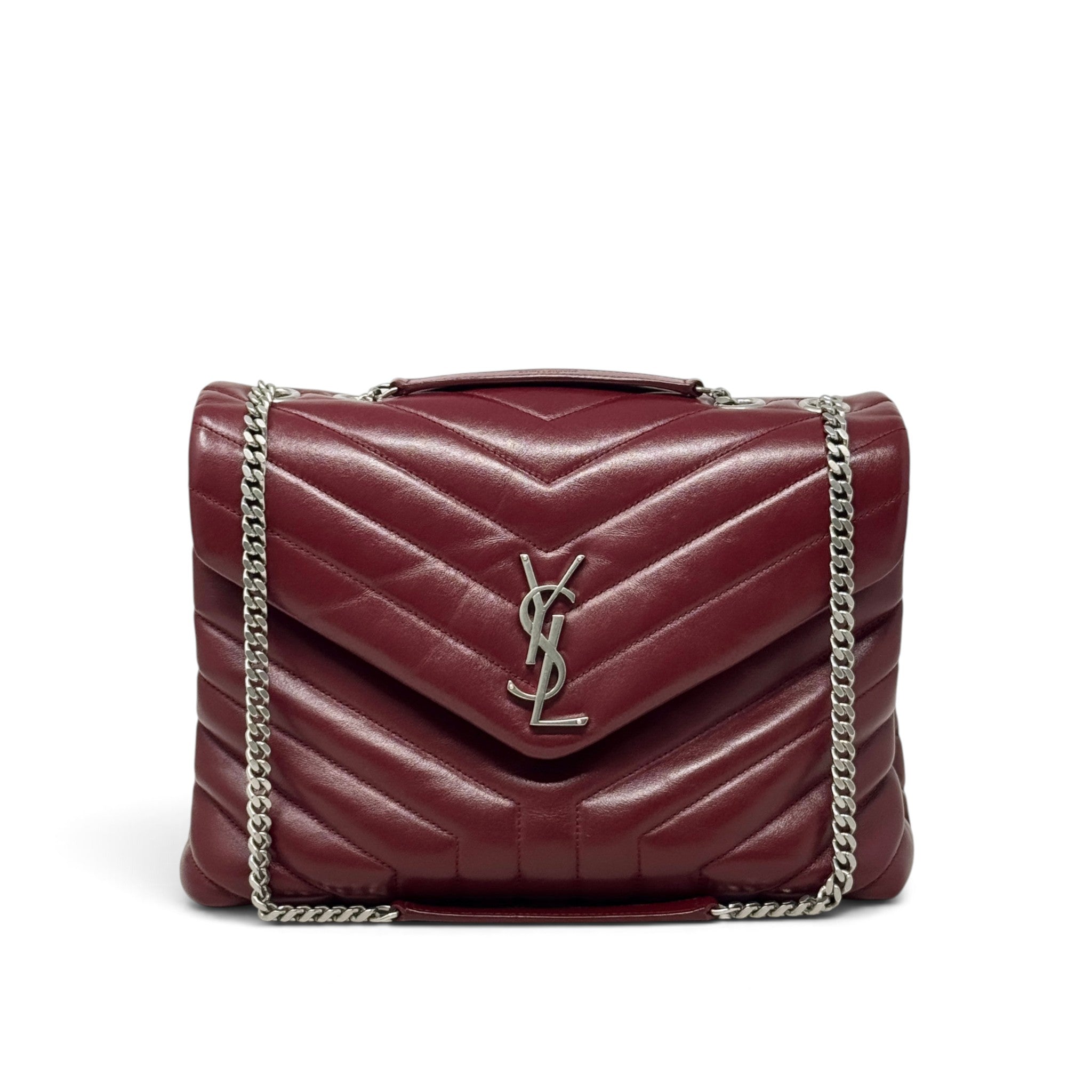 Saint Laurent Burgundy Medium Loulou Bag