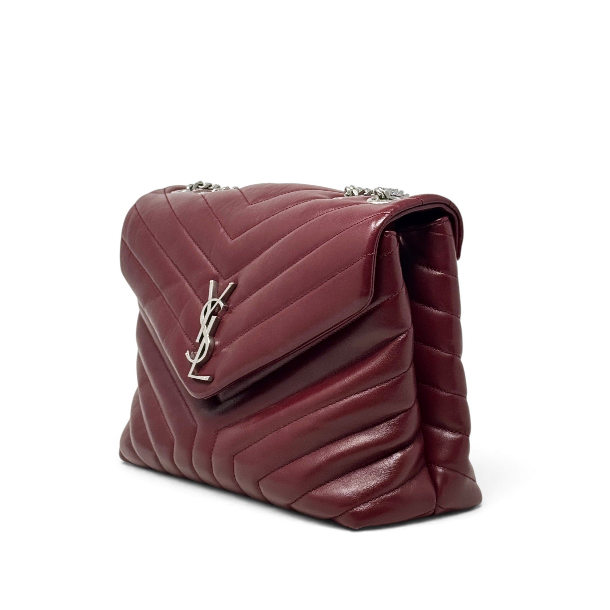 Saint Laurent Burgundy Medium Loulou Bag