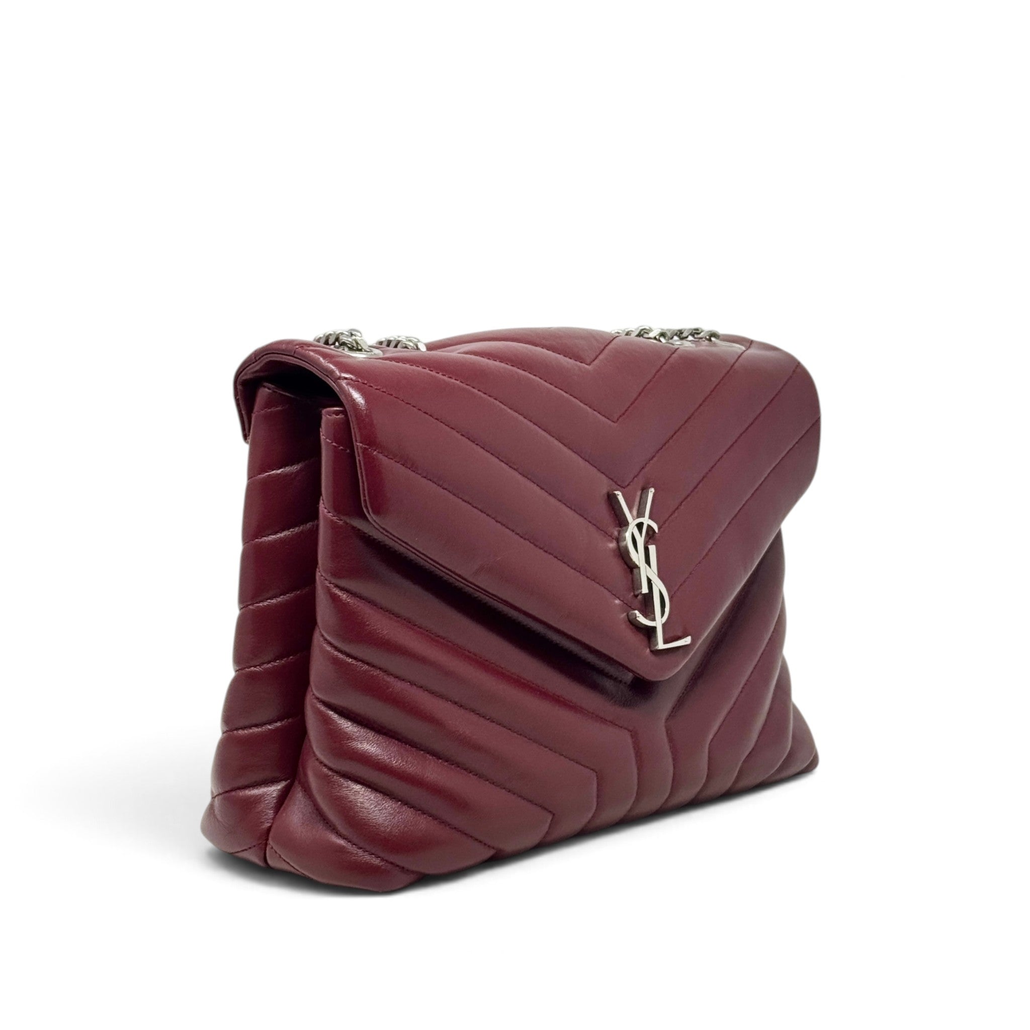 Saint Laurent Burgundy Medium Loulou Bag