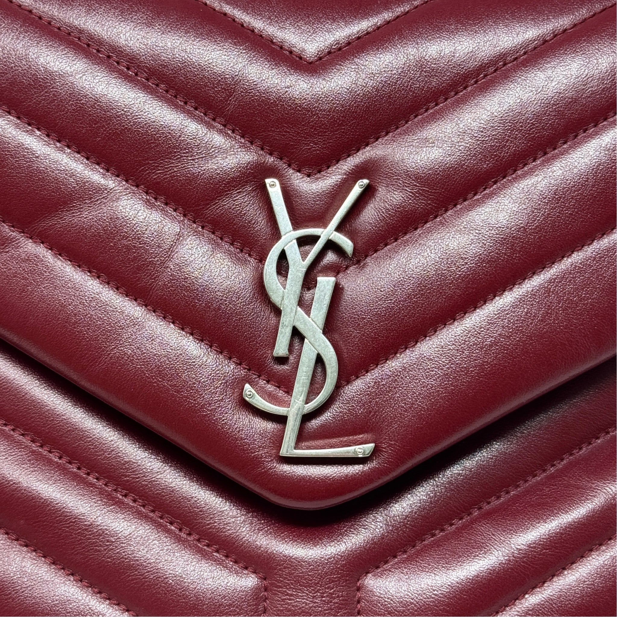 Saint Laurent Burgundy Medium Loulou Bag