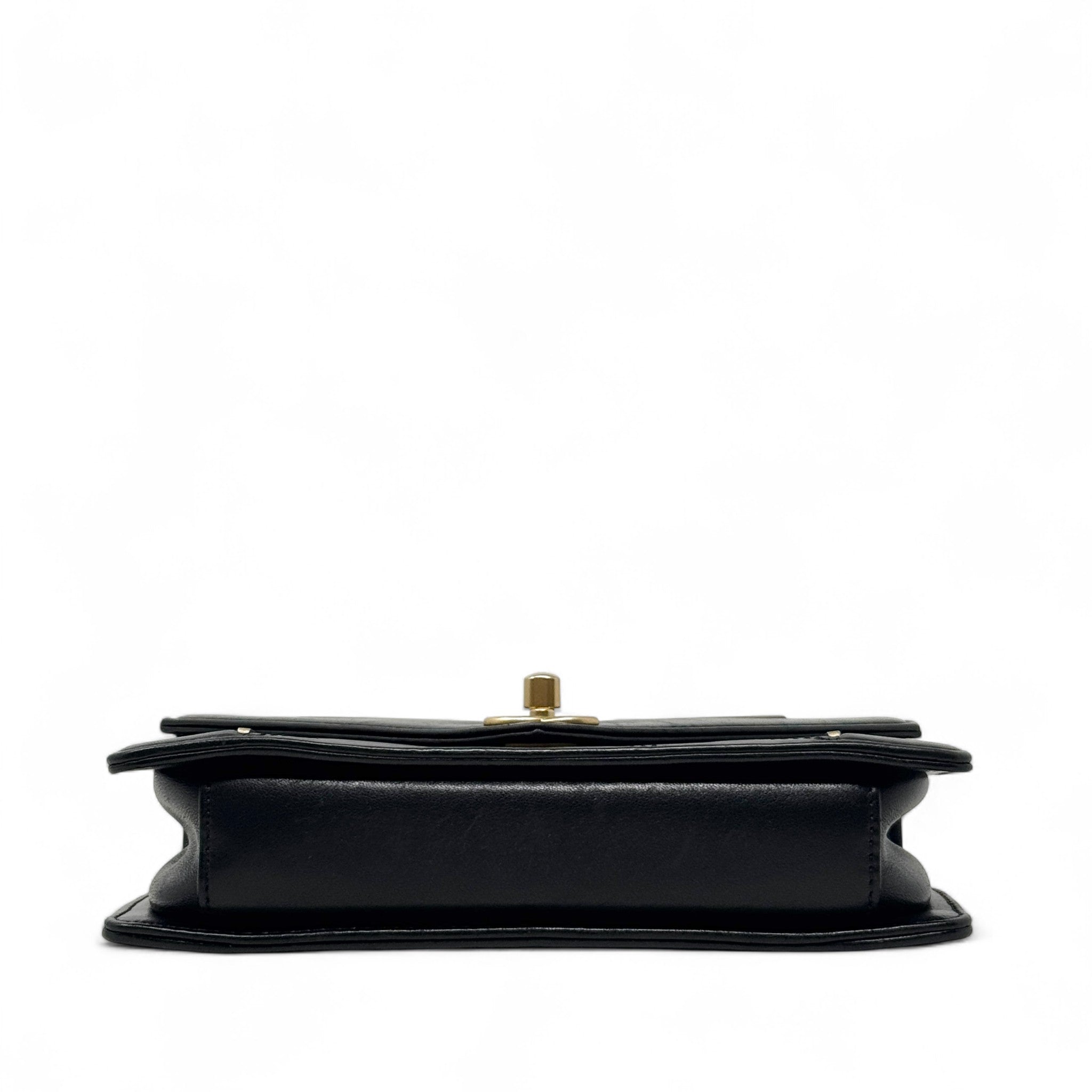 Chanel Black Medium Reverse Chevron Flap