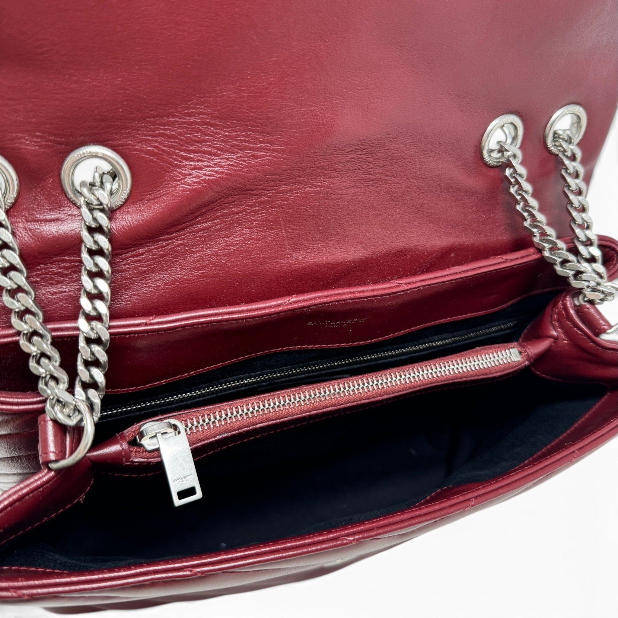 Saint Laurent Burgundy Medium Loulou Bag