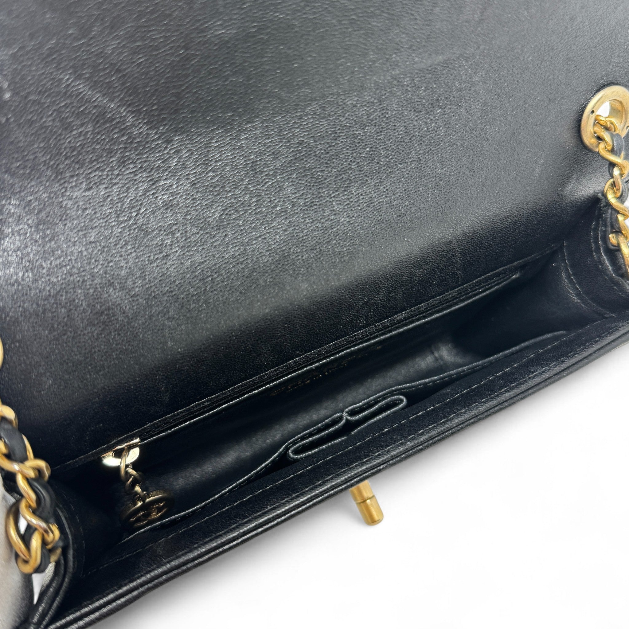 Chanel Black Medium Reverse Chevron Flap