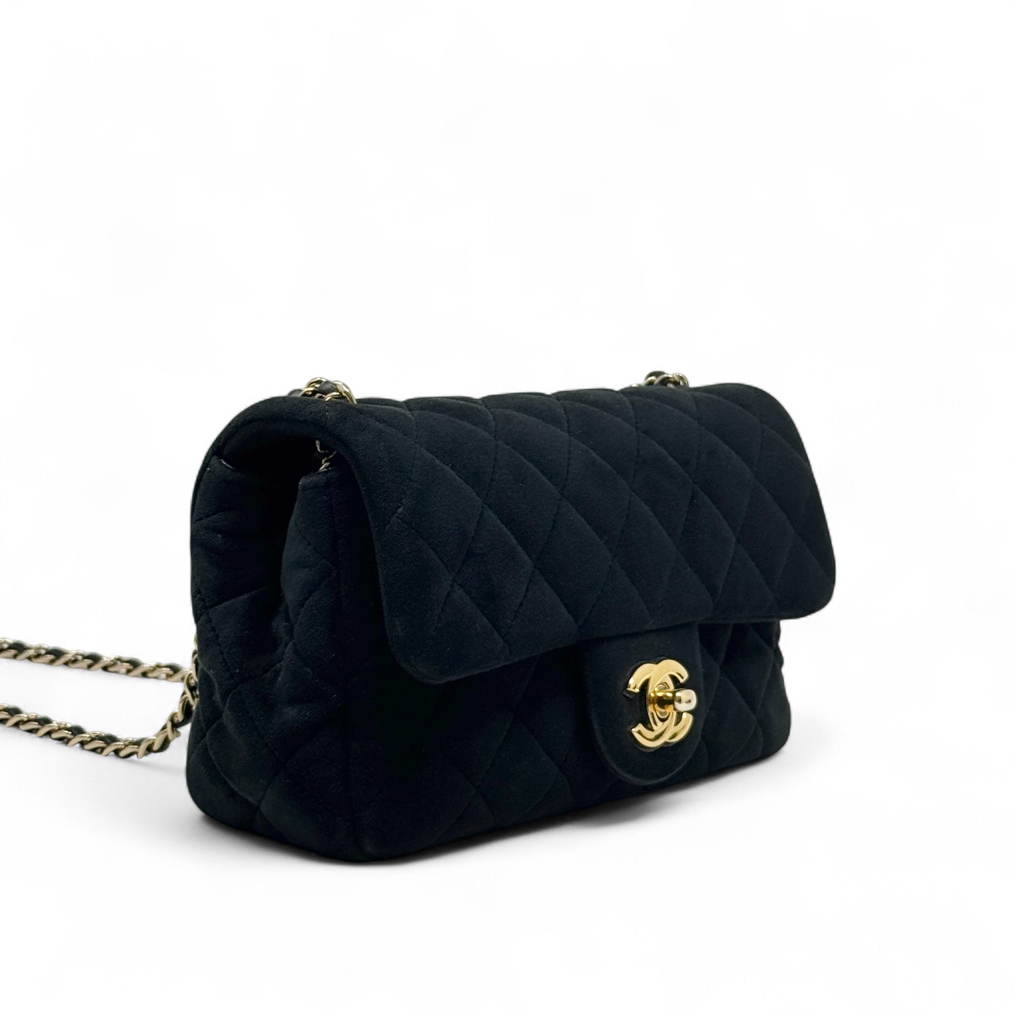 Chanel Black Mini Crystal Pearl Crush Flap