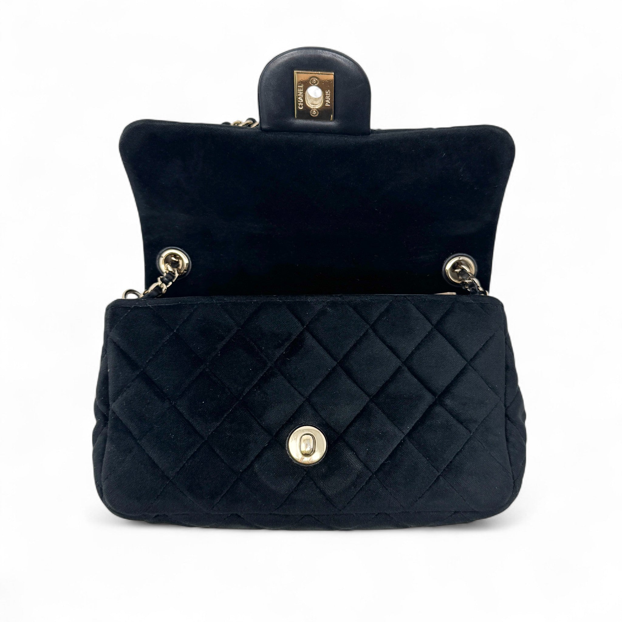 Chanel Black Mini Crystal Pearl Crush Flap