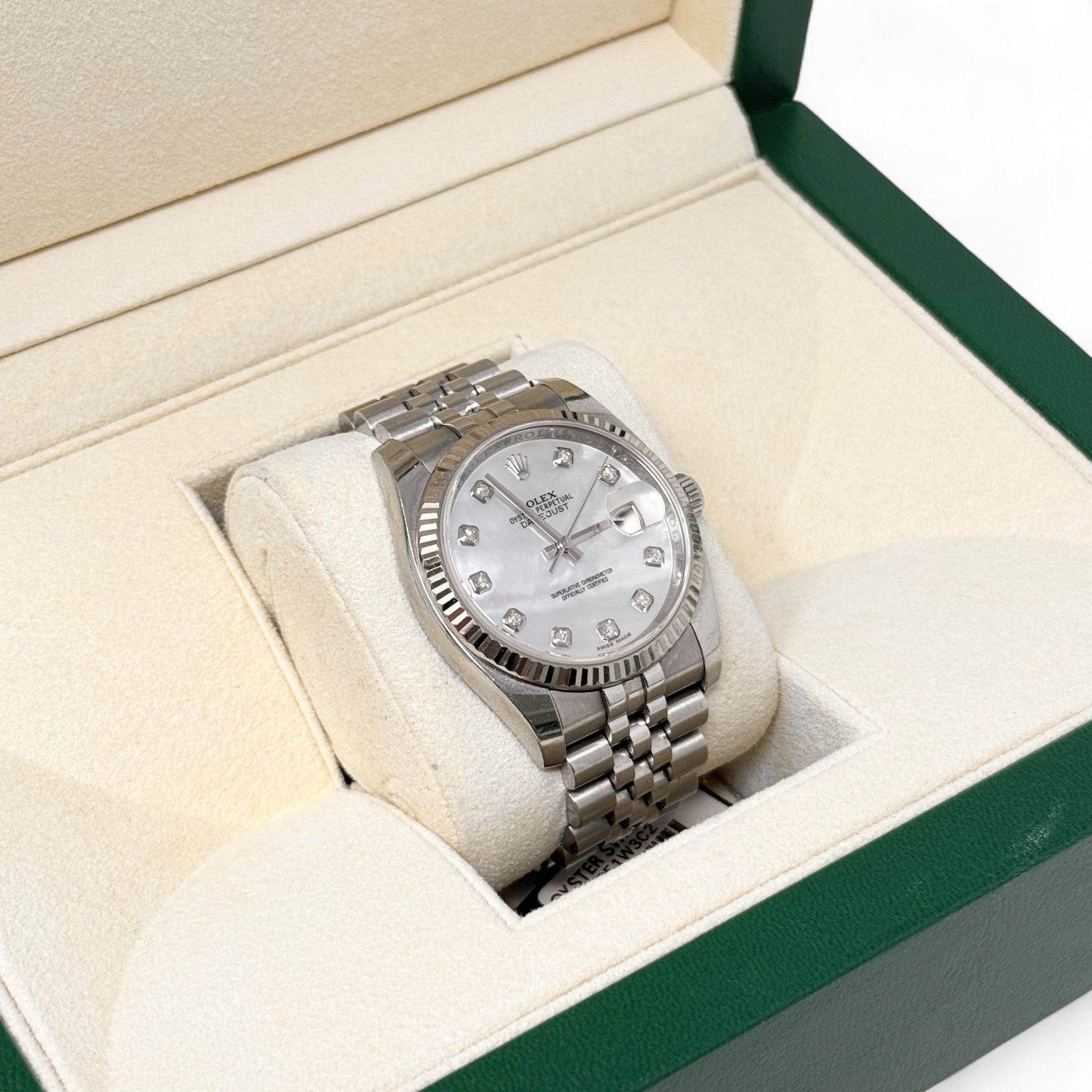Rolex Stainless Steel Mother of Pearl Datejust 36mm