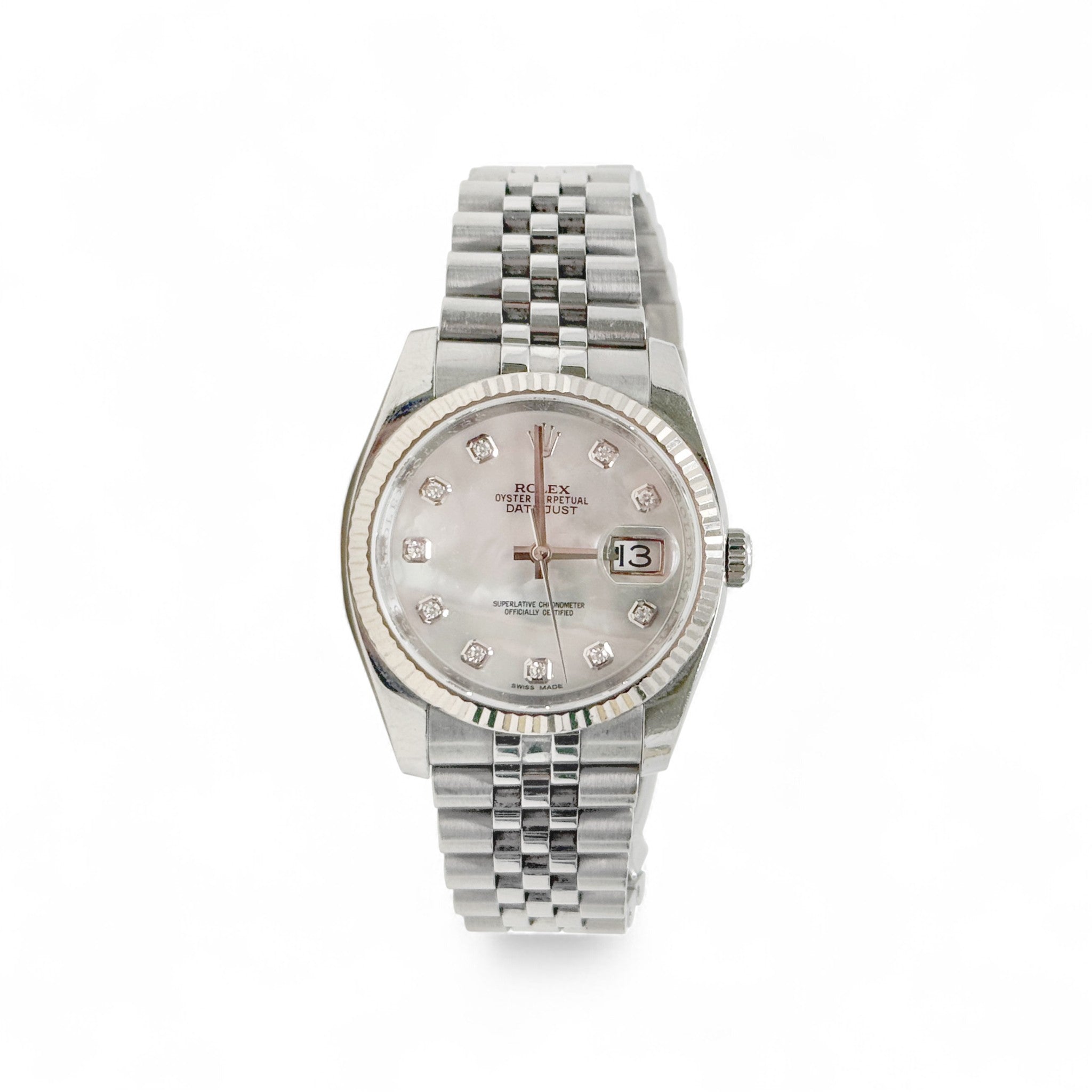 Rolex Stainless Steel Mother of Pearl Datejust 36mm