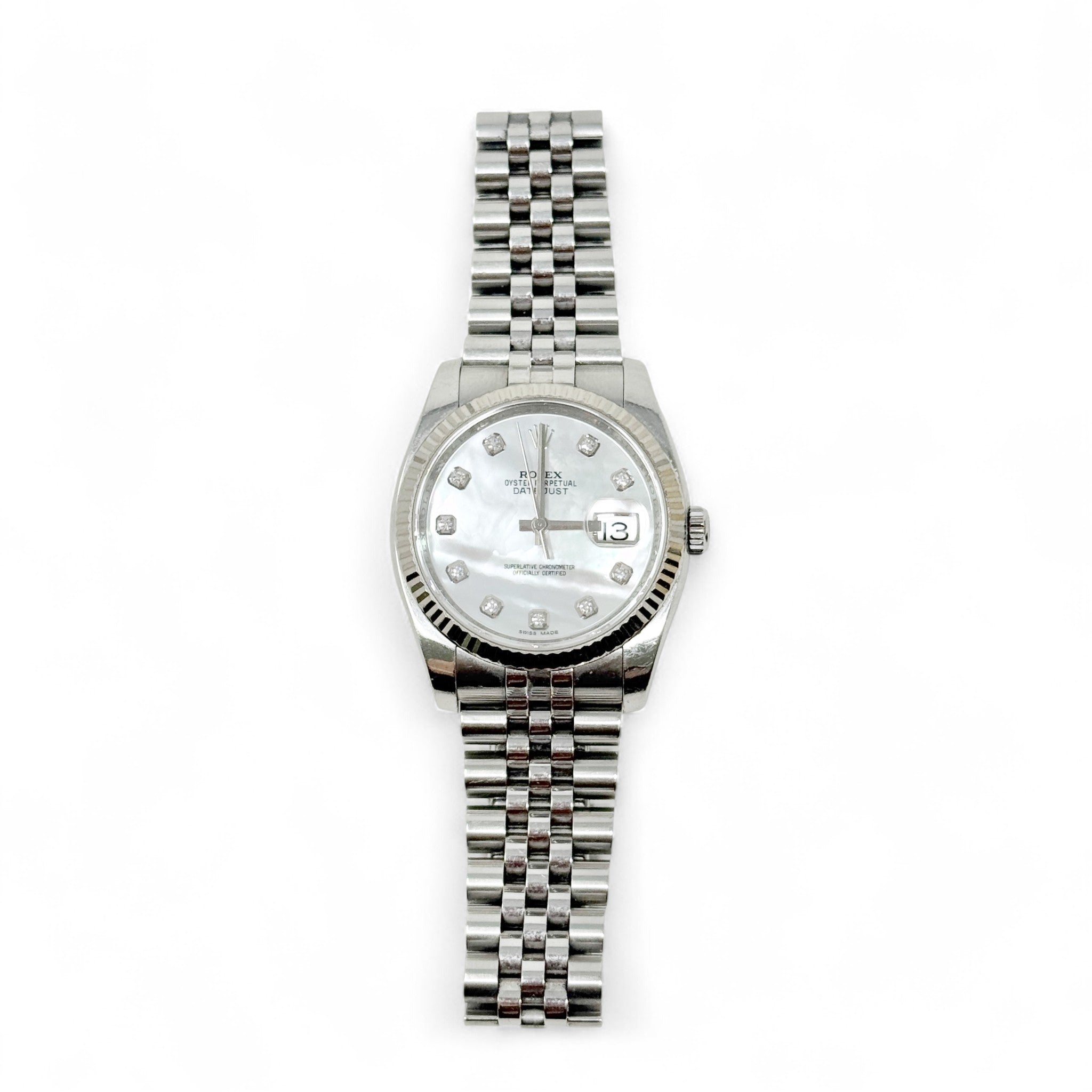 Rolex Stainless Steel Mother of Pearl Datejust 36mm