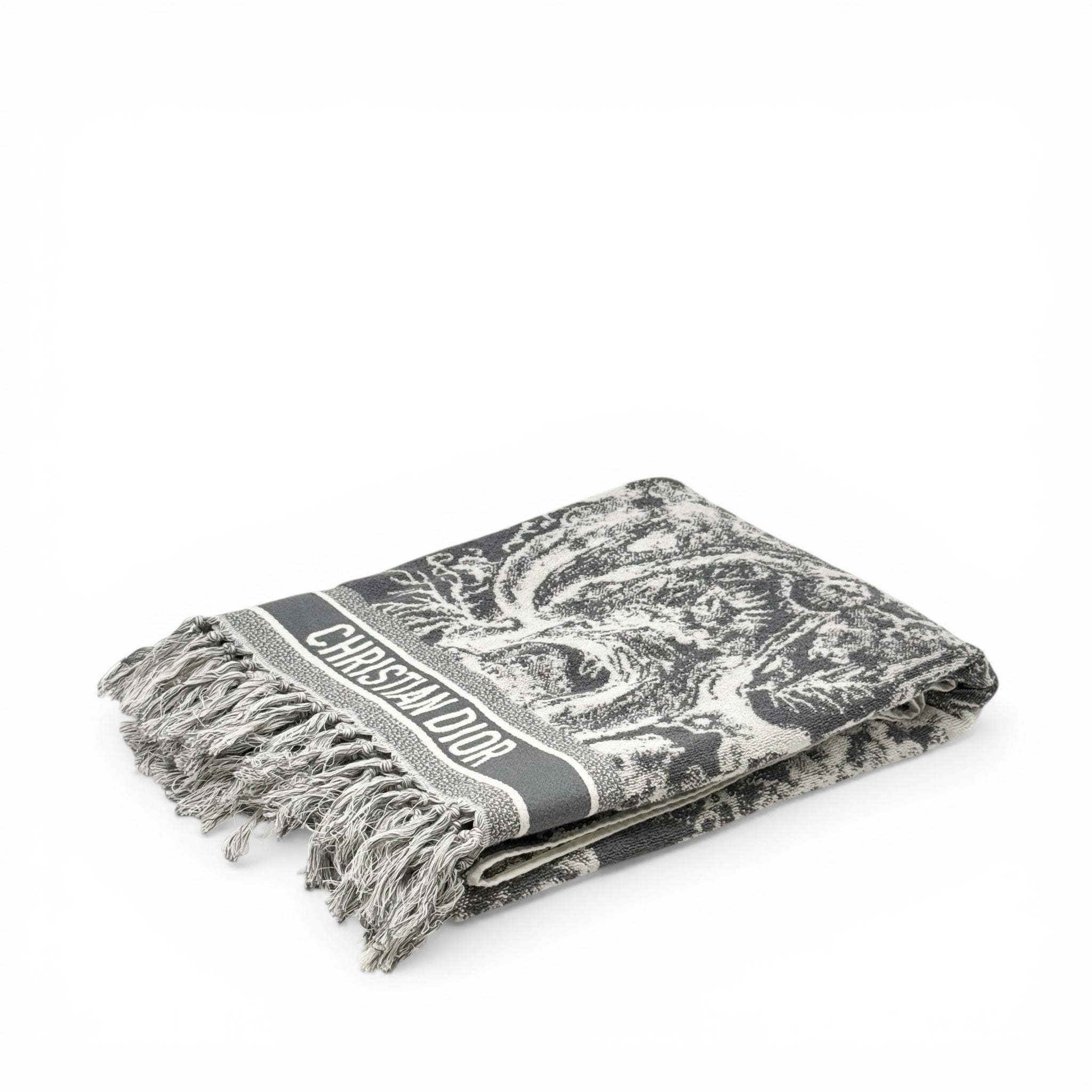 Dior Grey Toile de Jouy Reverse Beach Towel