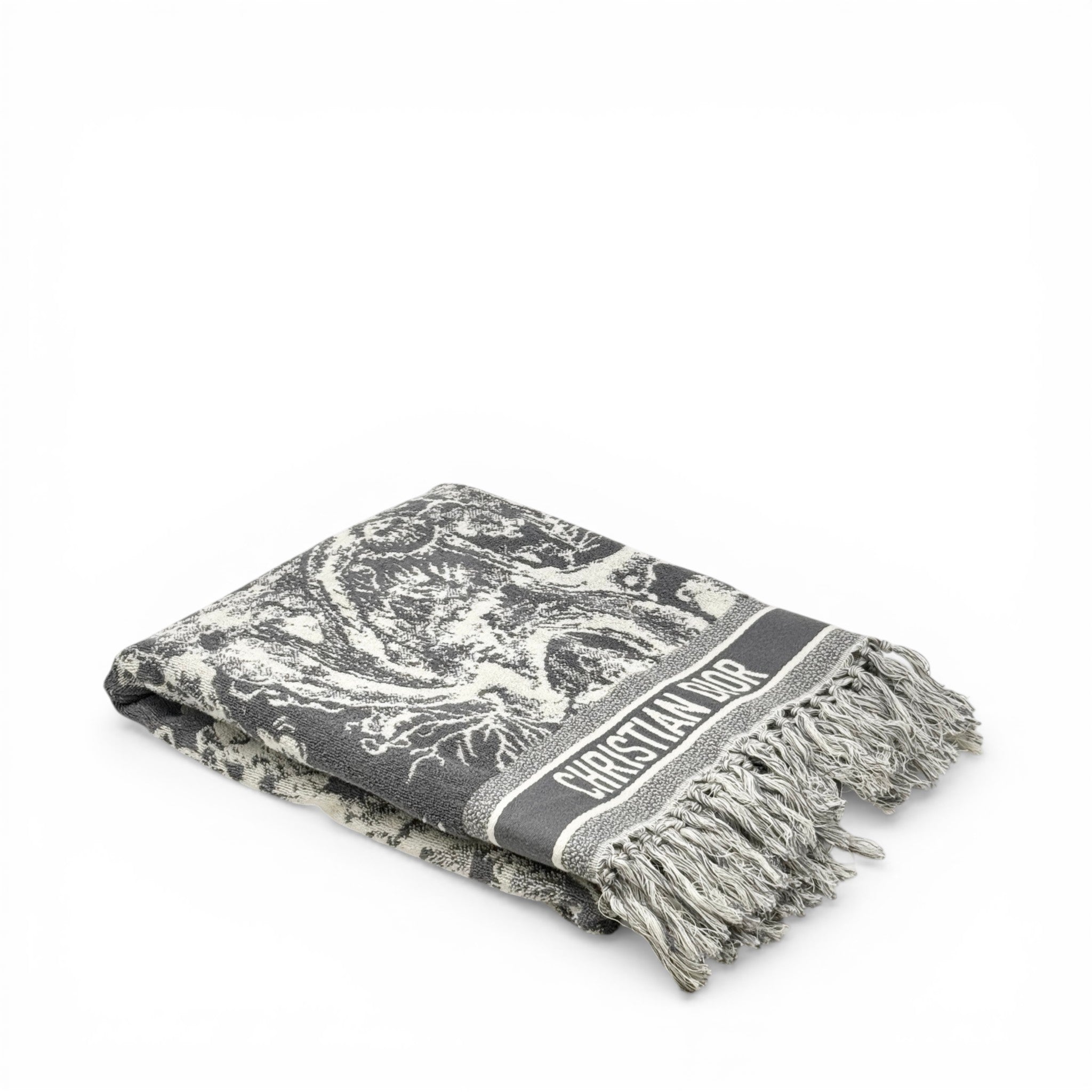 Dior Grey Toile de Jouy Reverse Beach Towel