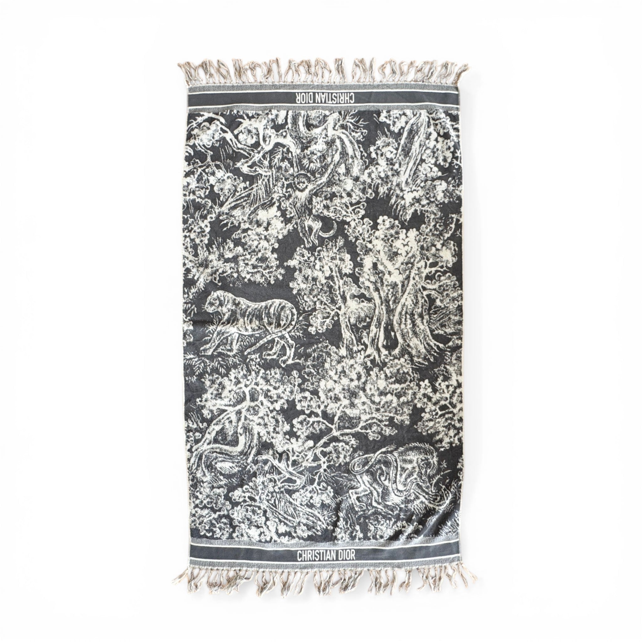 Dior Grey Toile de Jouy Reverse Beach Towel