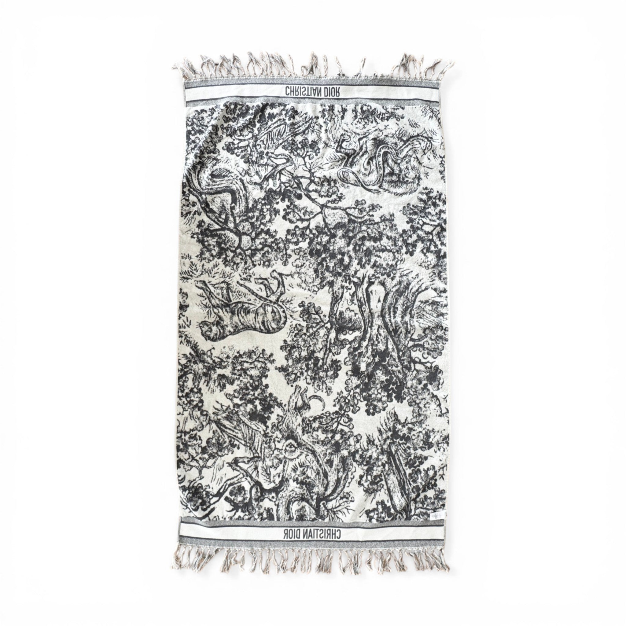 Dior Grey Toile de Jouy Reverse Beach Towel