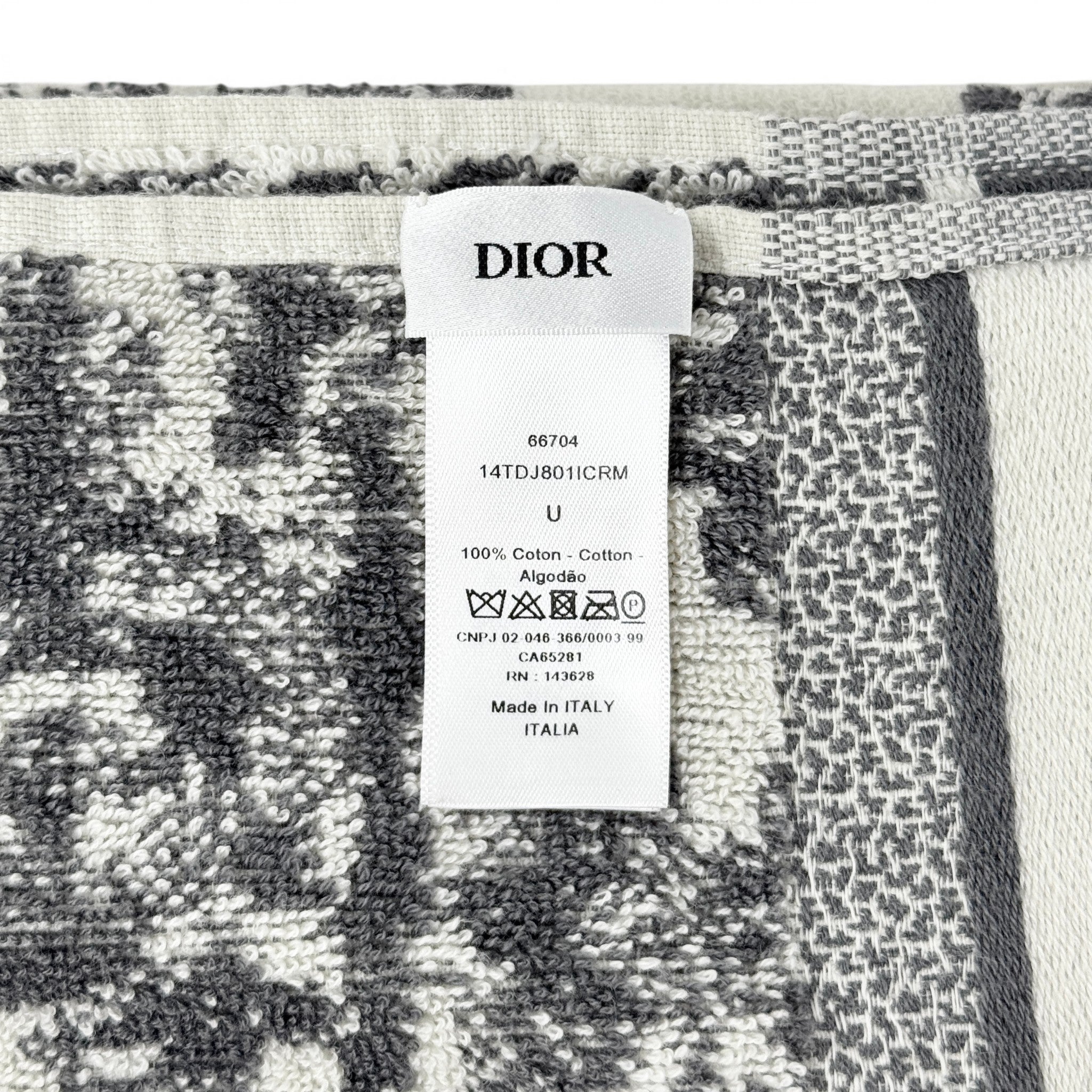 Dior Grey Toile de Jouy Reverse Beach Towel