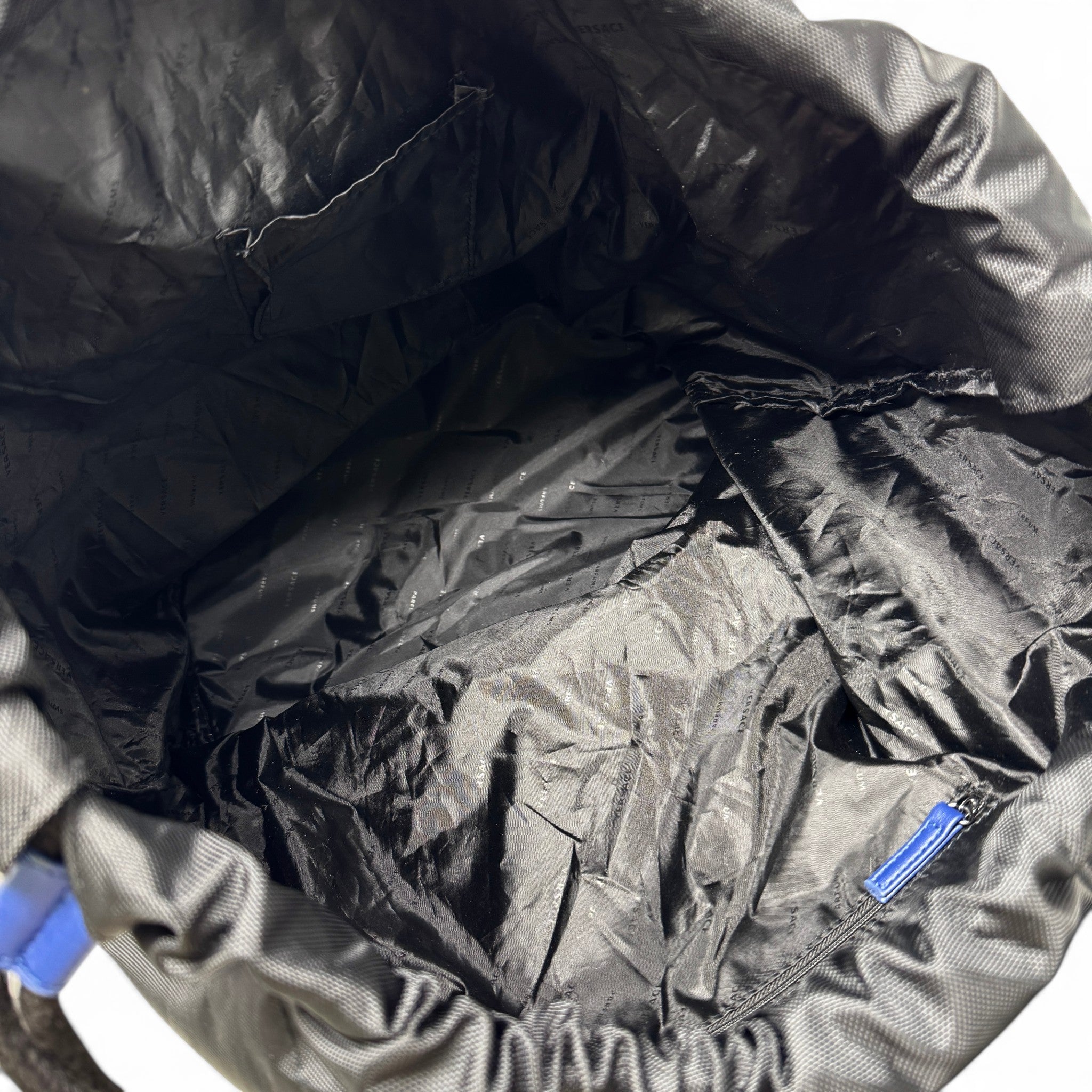 Versace Black Parfums Drawstring Backpack