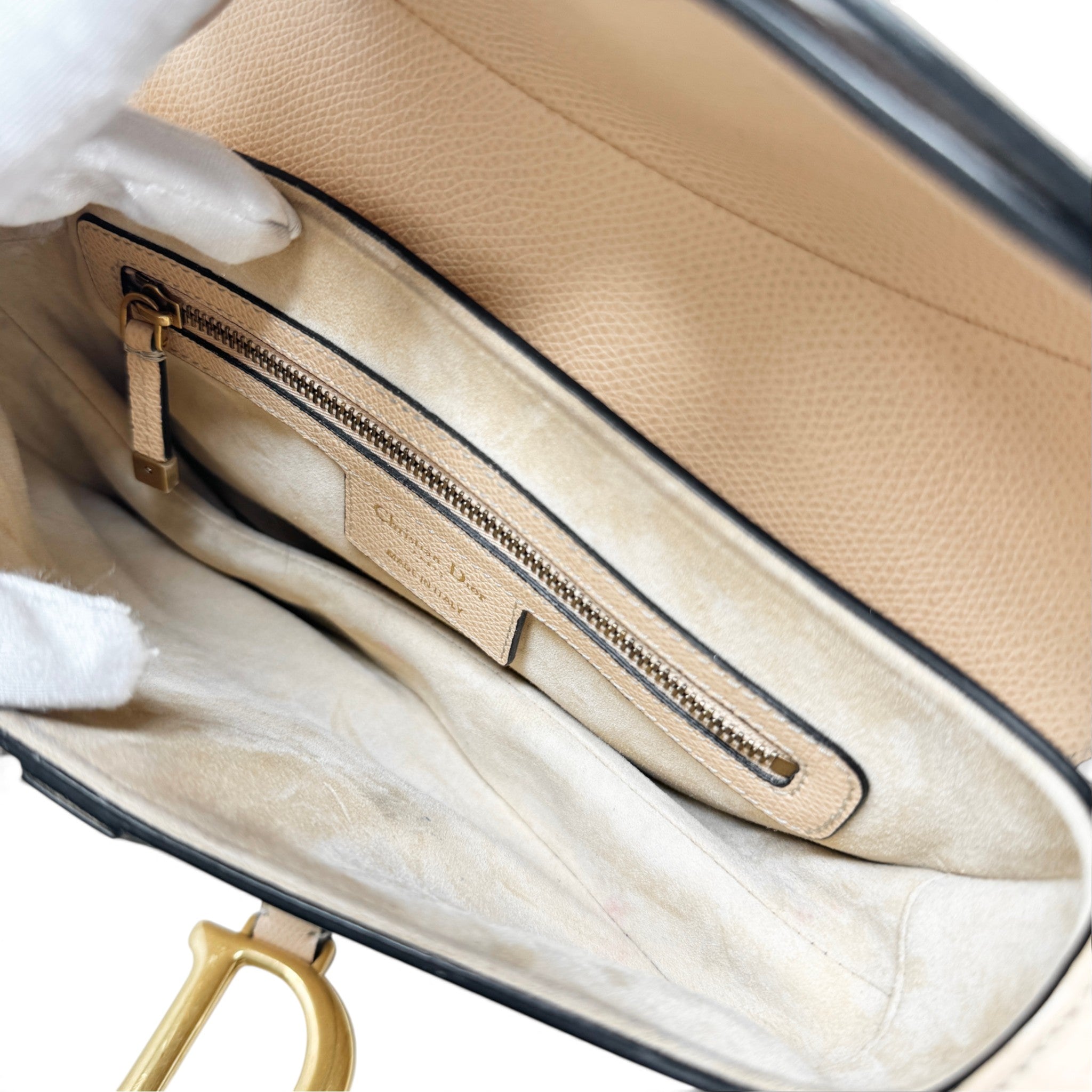 Dior Beige Medium Saddle Bag