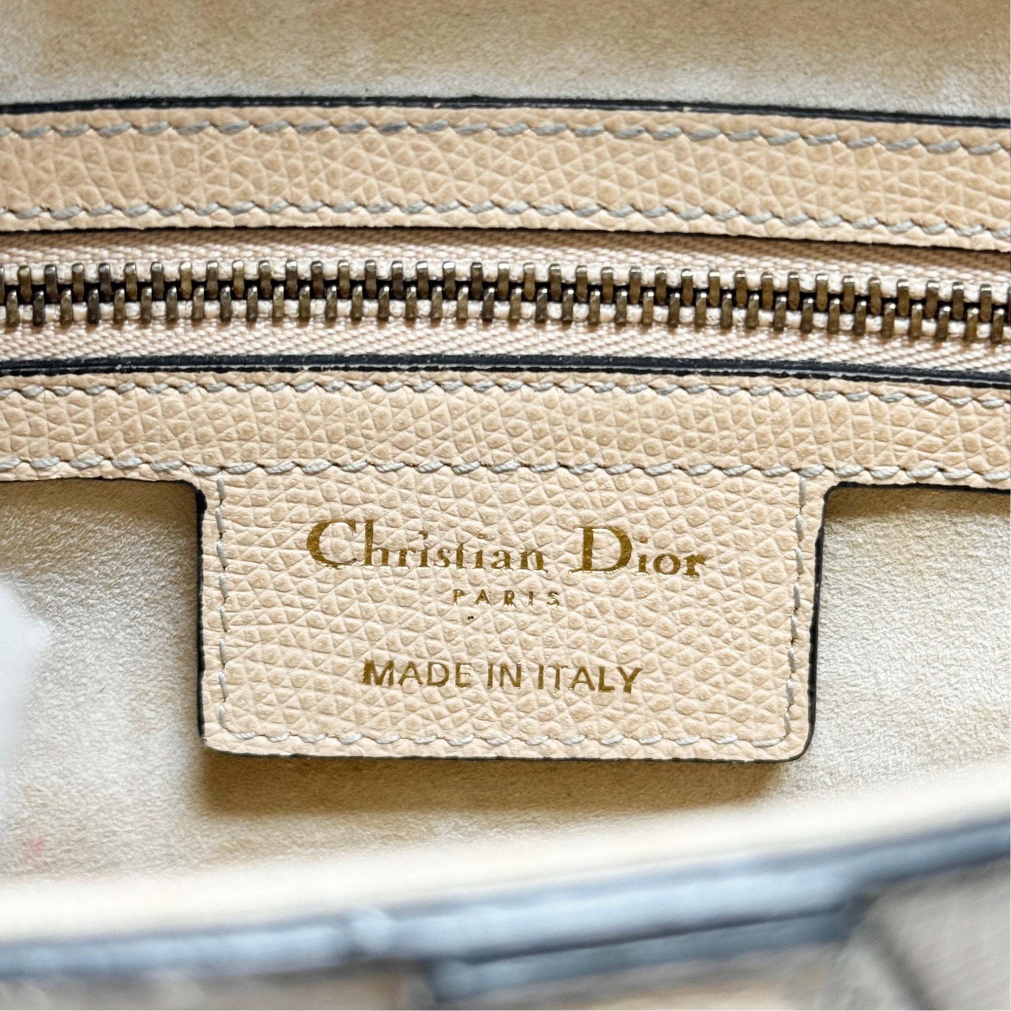 Dior Beige Medium Saddle Bag