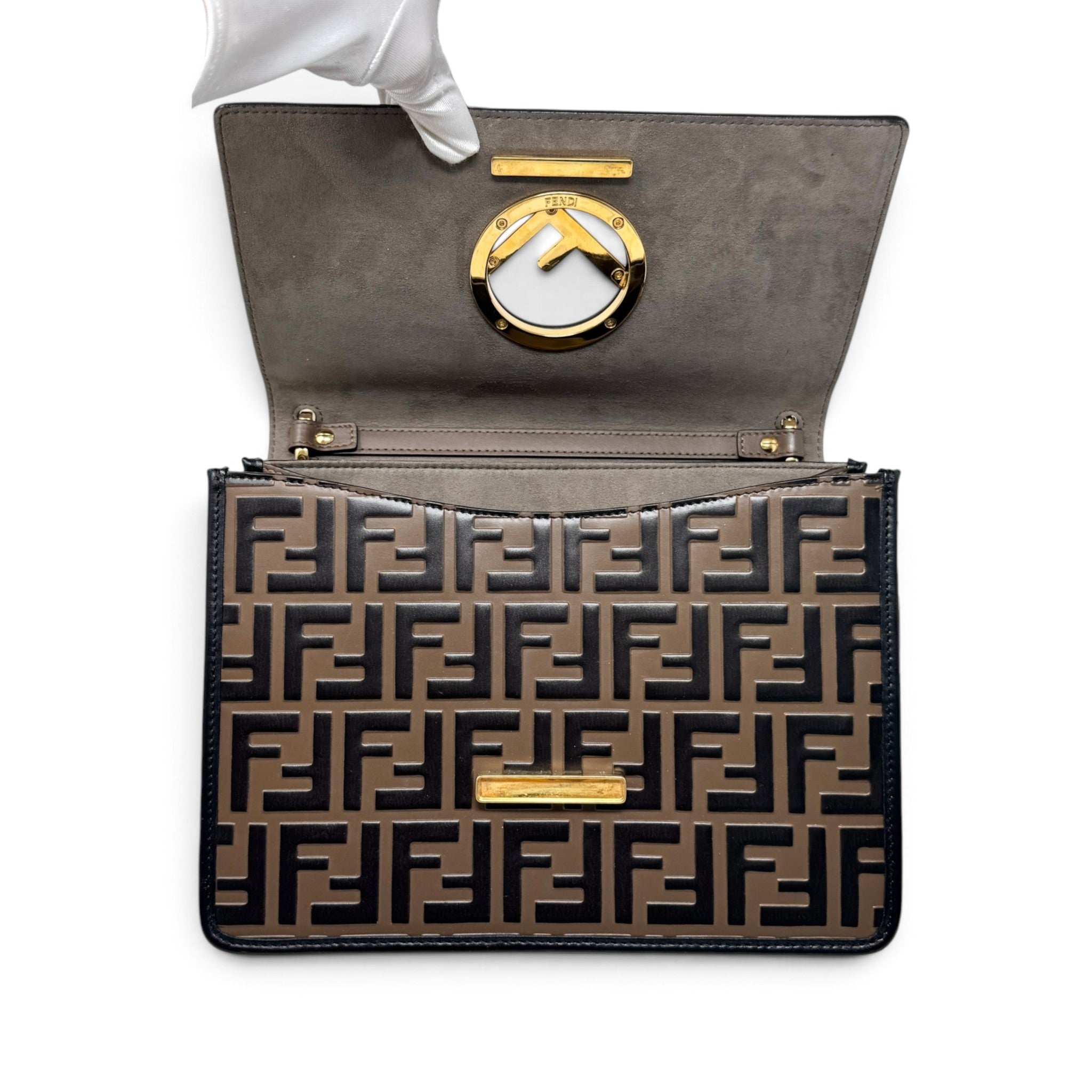 Fendi Brown Kan I Logo Bag