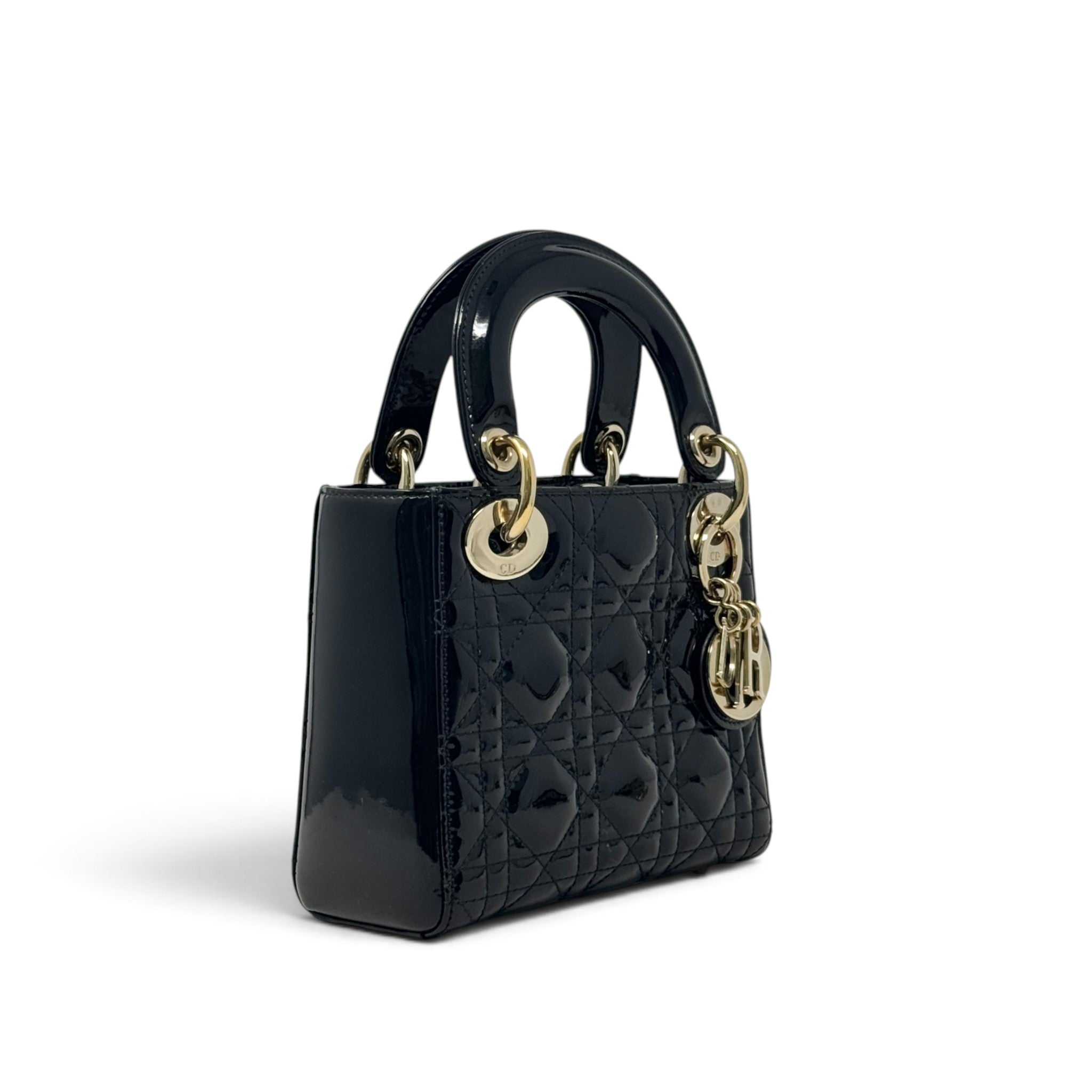 Dior Black Patent Mini Lady Dior