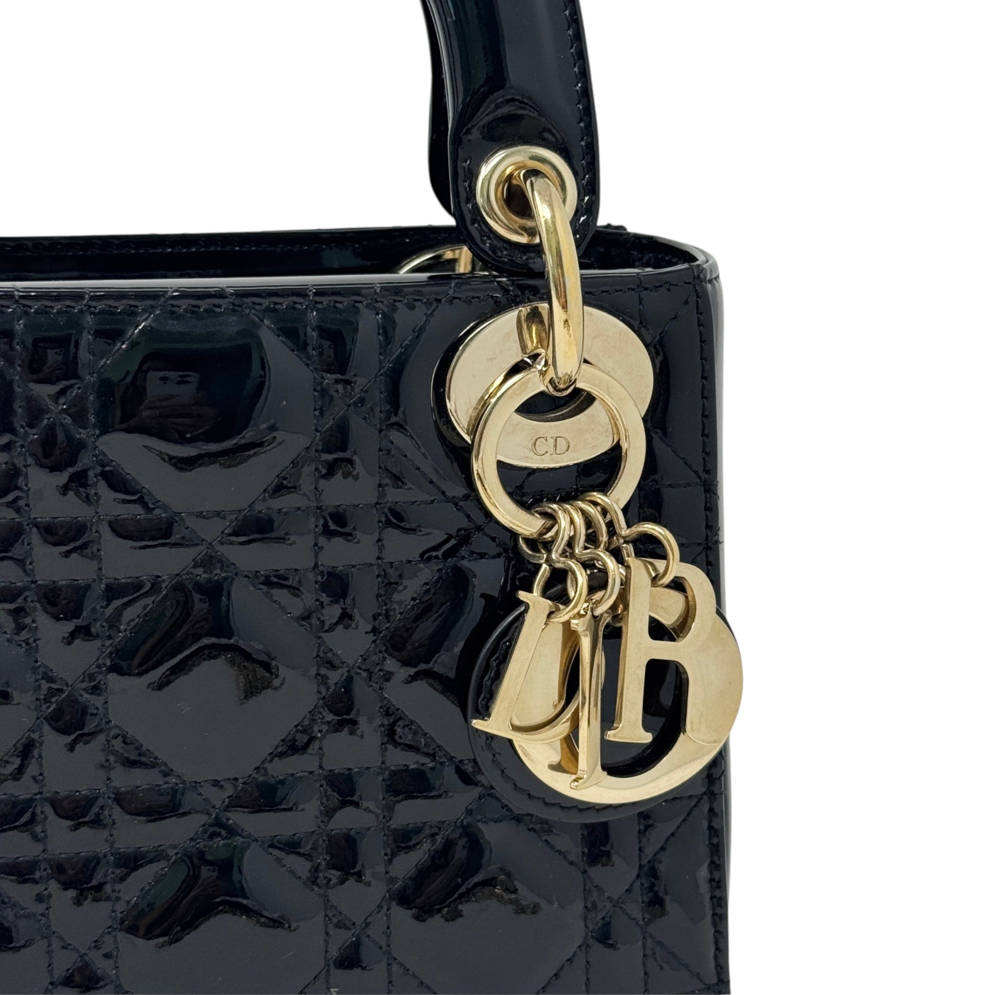Dior Black Patent Mini Lady Dior